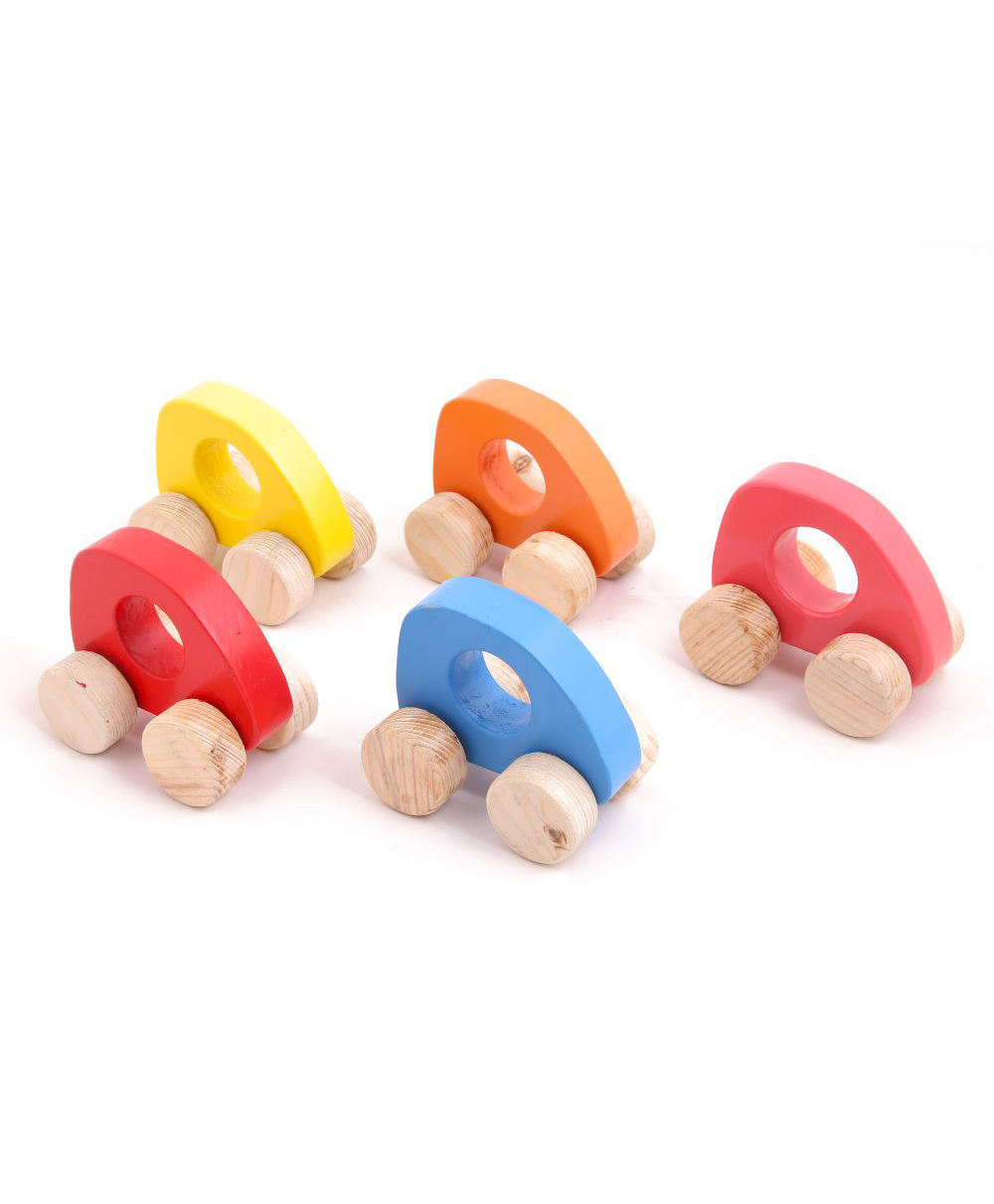 Wooden Push Toy  Nano Car's Set Pack of 5 Pieces - Multicolour-image-31