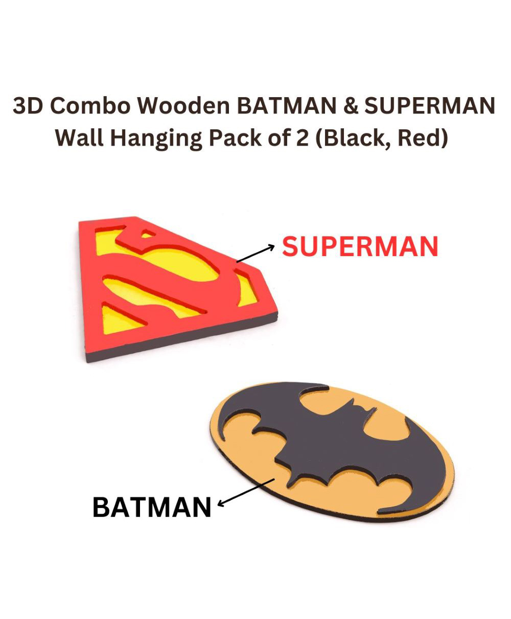 OPA Toys Wooden Superman and Batman  Symbol Wall Mounts. (2 Pieces)-picture-18