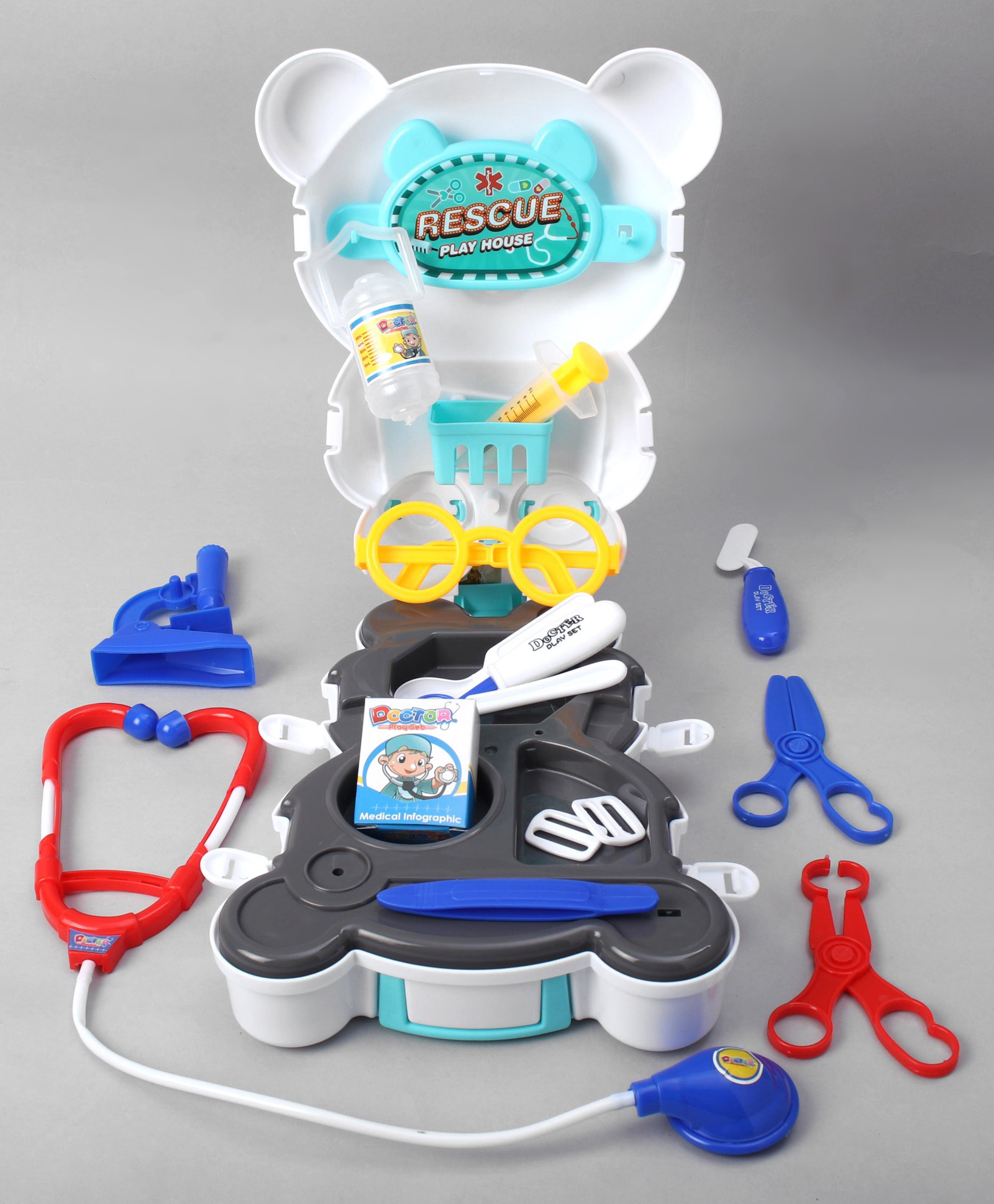 Rising Step DR Set in Panda Shape Carry Case - White