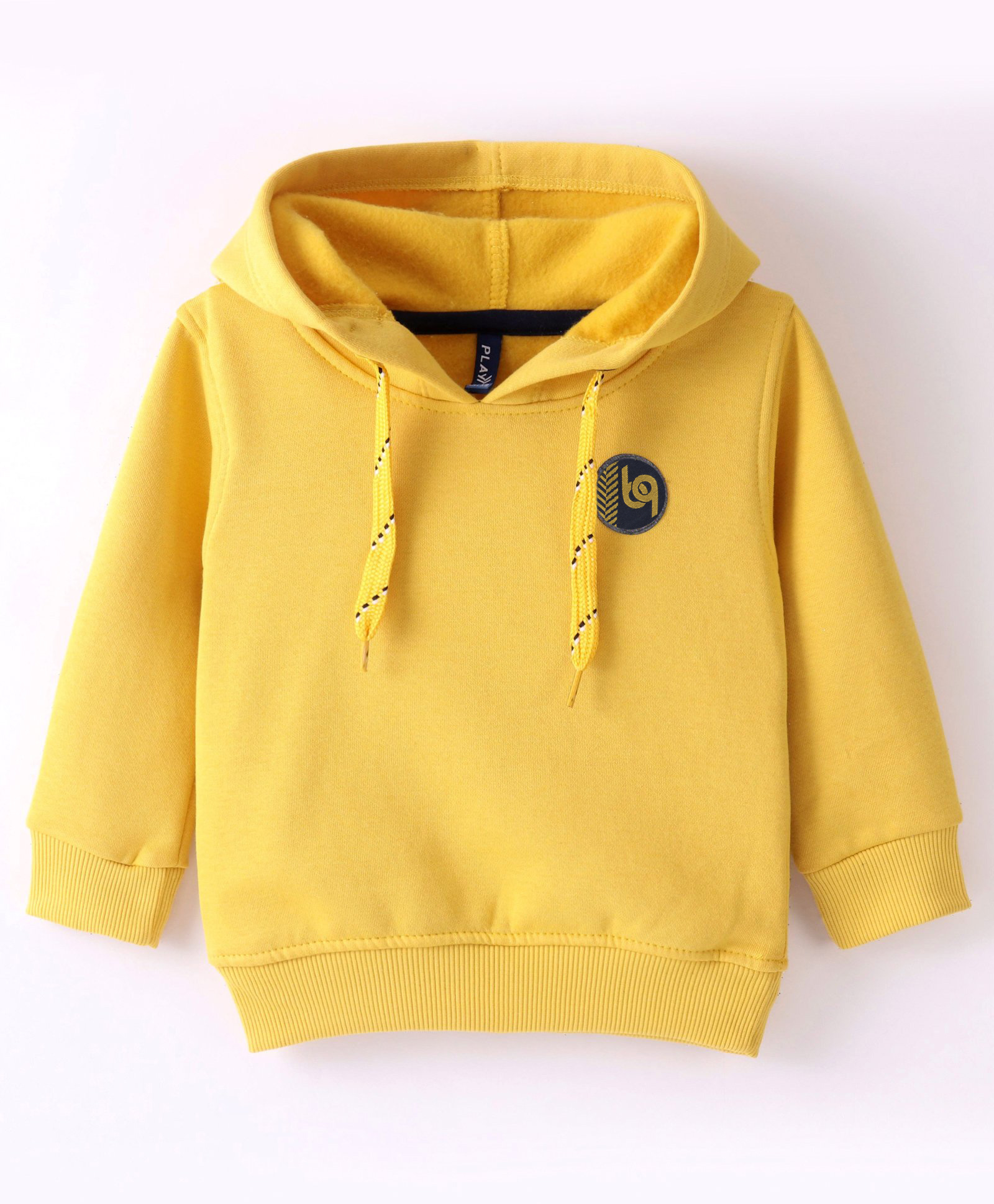 Little Kangaroos Cotton Full Sleeves Solid Colored Hoodie - Yellow-picture-22