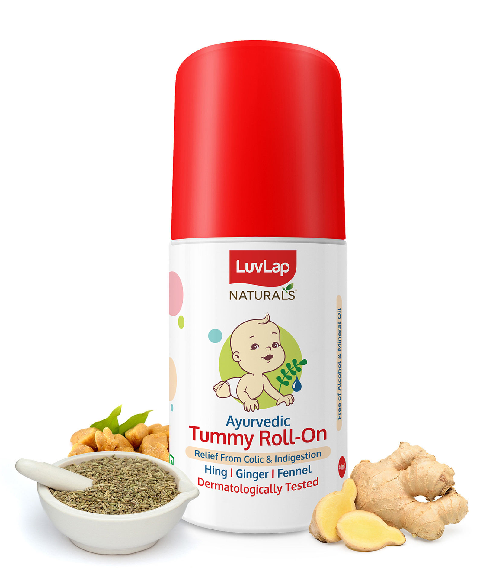 luvlap Luv Lap Naturals Baby Tummy Roll On Oil for Colic & Gas Relief - 40ml-picture-14