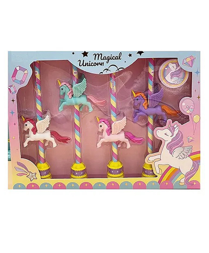 SCHOOLISH Unicorn Stationary Kit Pencil Eraser and Sharpener Stationary Kit Set for Girls Birthday Gift Return Gift (Color May Vary)-image-28