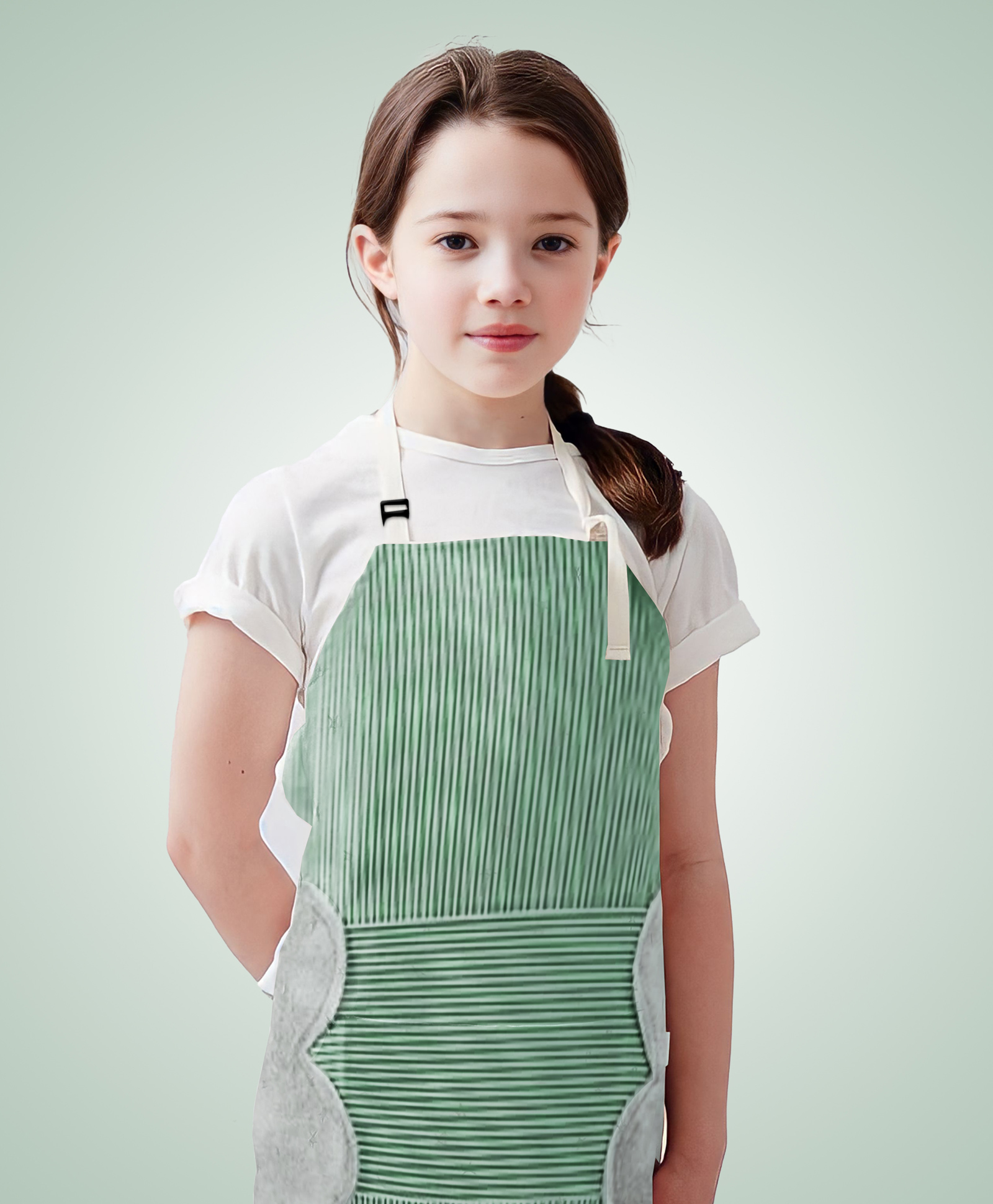 MOMISY Kitchen Cooking Apron with Pocket and 2 Stitched Towels Waterproof Adjustable Durable Stripe Kitchen Women Men Apron with Pockets Bib (Striped Green)-picture-21
