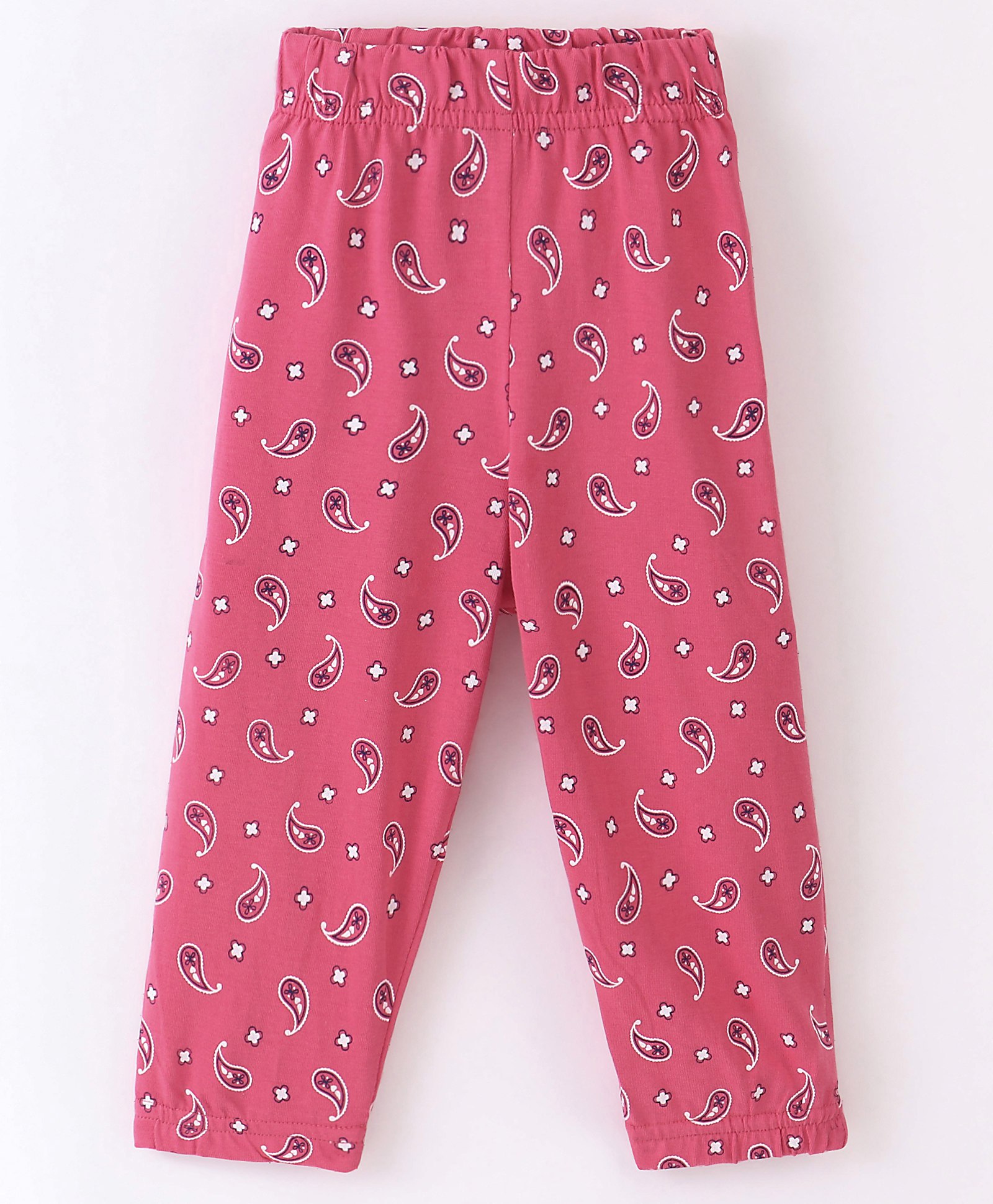 Fido Cotton Jersey Knit Full Length Leggings Floral Print - Fuchsia-picture-12