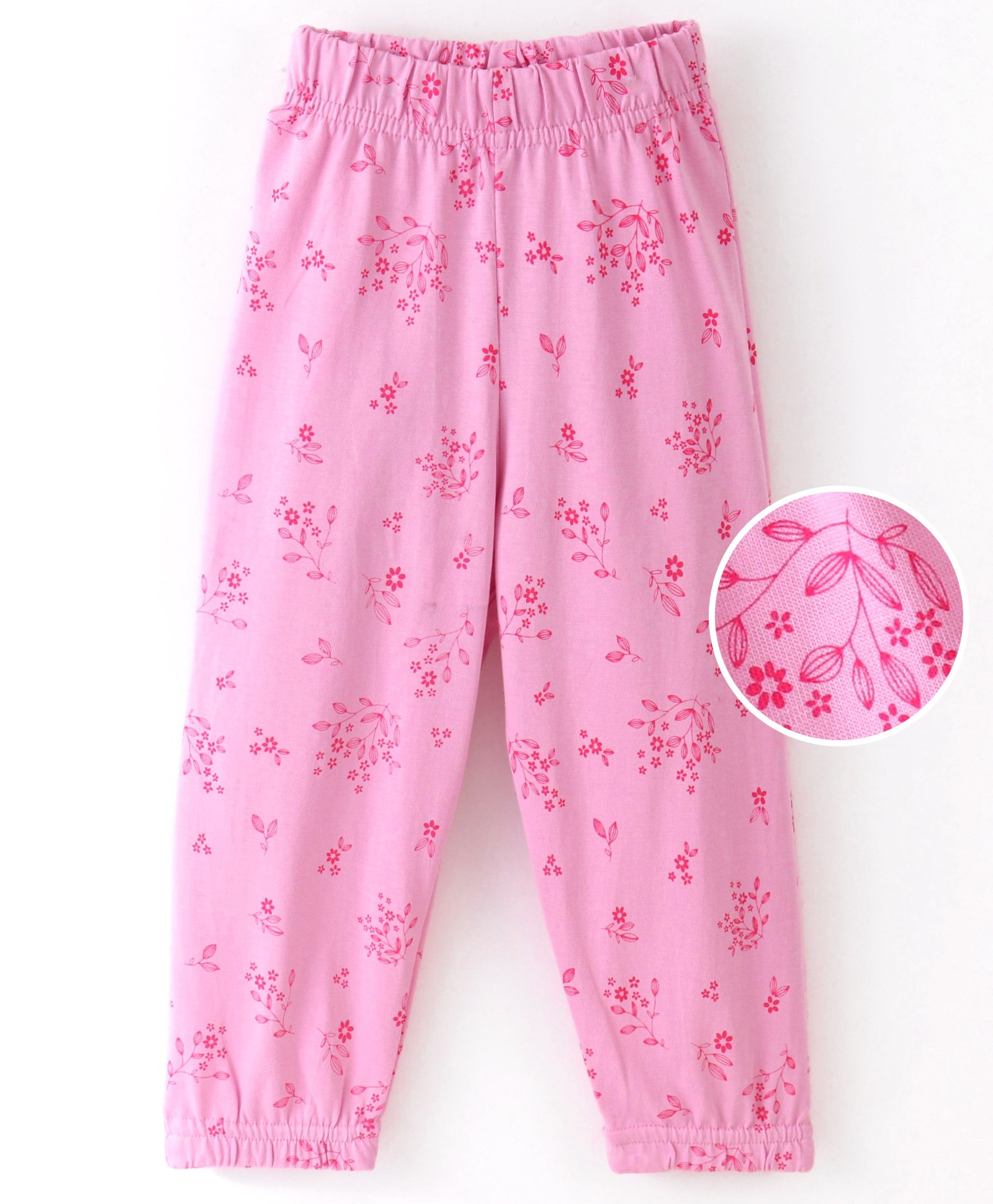 Fido Cotton Jersey Full Length Legging With Floral Print - Pink-picture-21