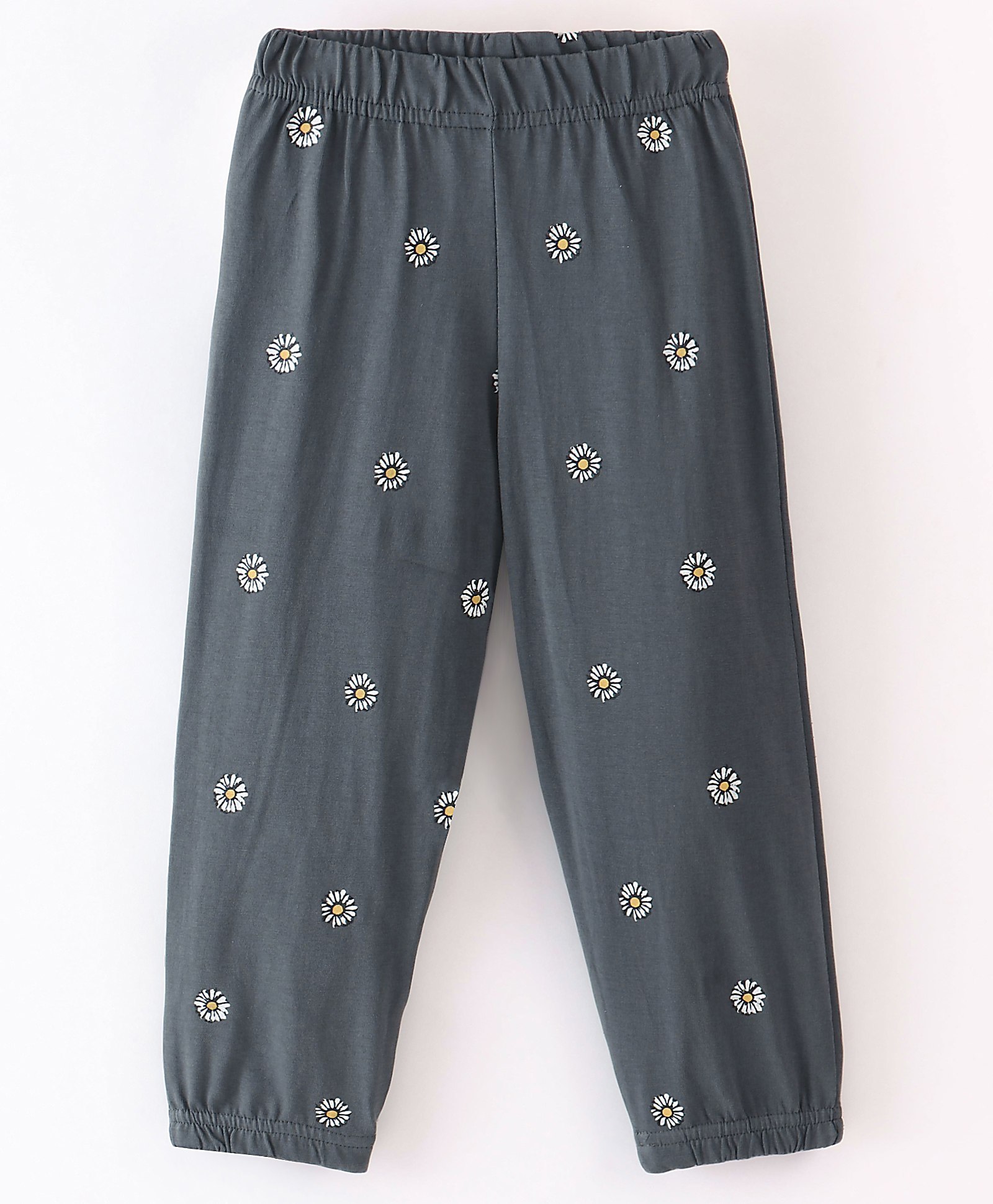 Fido Cotton Jersey Full Length Legging With Floral Print - Grey-picture-16