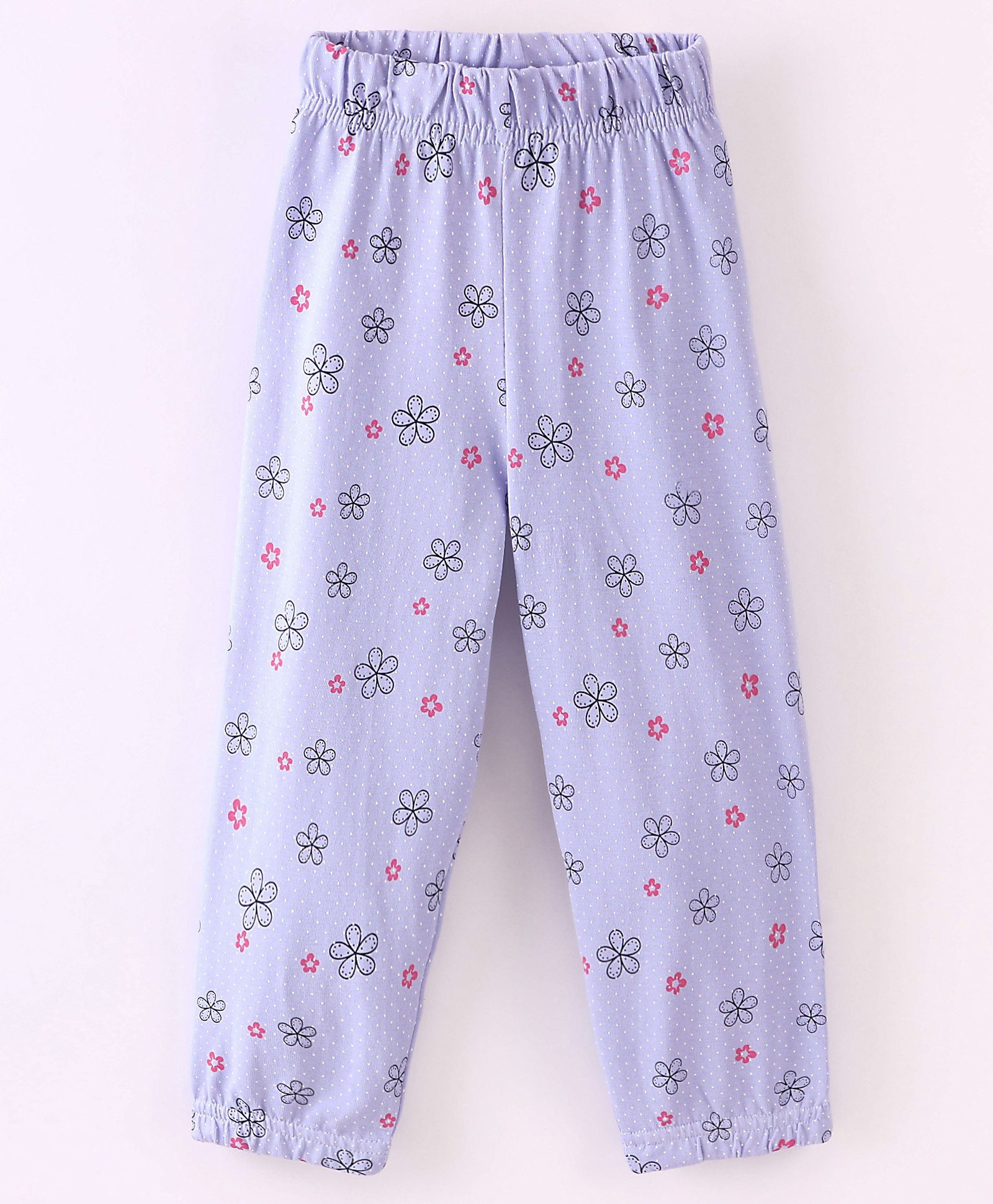 Fido Cotton Jersey Full Length Legging With Floral Print - Purple-picture-22