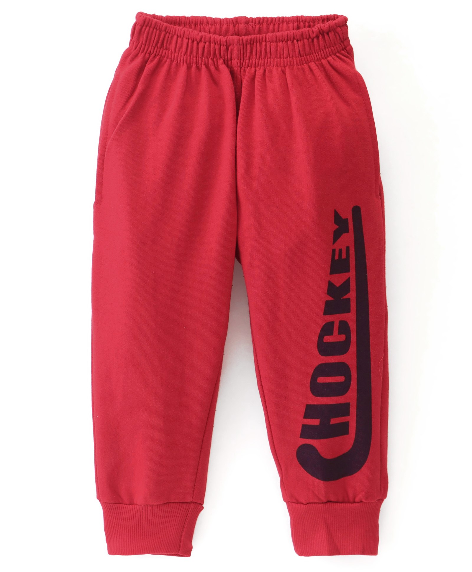 Fido Cotton Jersey Full Length Lounge Pant With Hockey Print - Red-picture-30