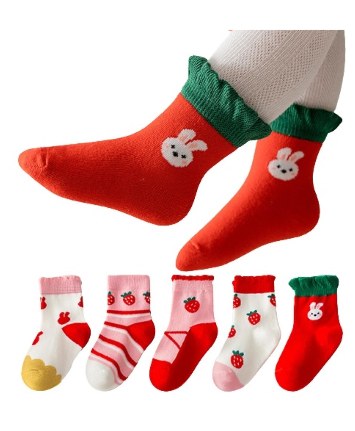 MOMISY 5 Pairs Girl Boys Tube Socks Toddlers Infant Solid Color Boat Spring and Autumn Socks Stretch Baby kids Sock-image-41