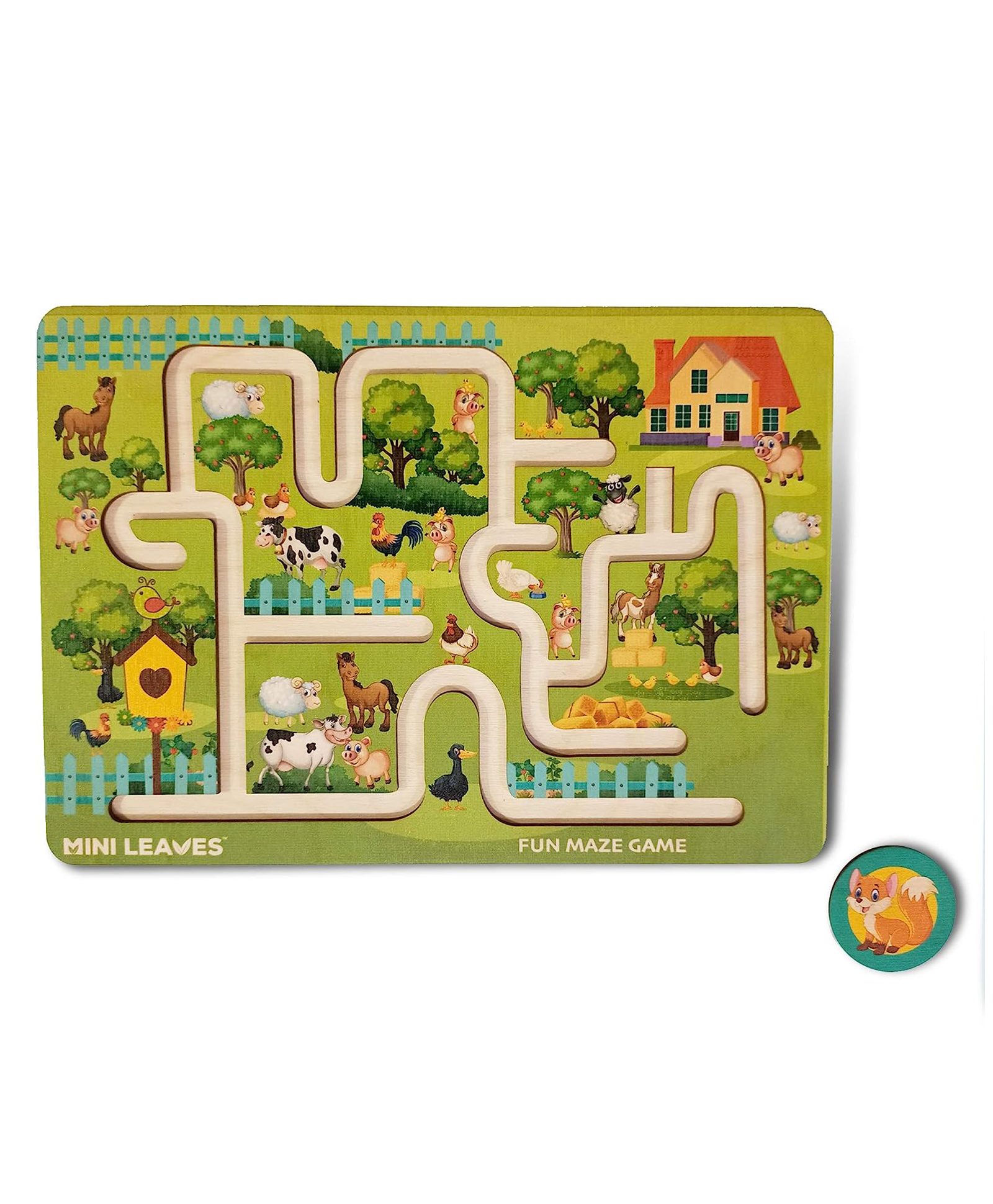 minileaves Mini Leaves Farm Wooden Maze Game Finding The Path Game for Kids - Multicolor-picture-28
