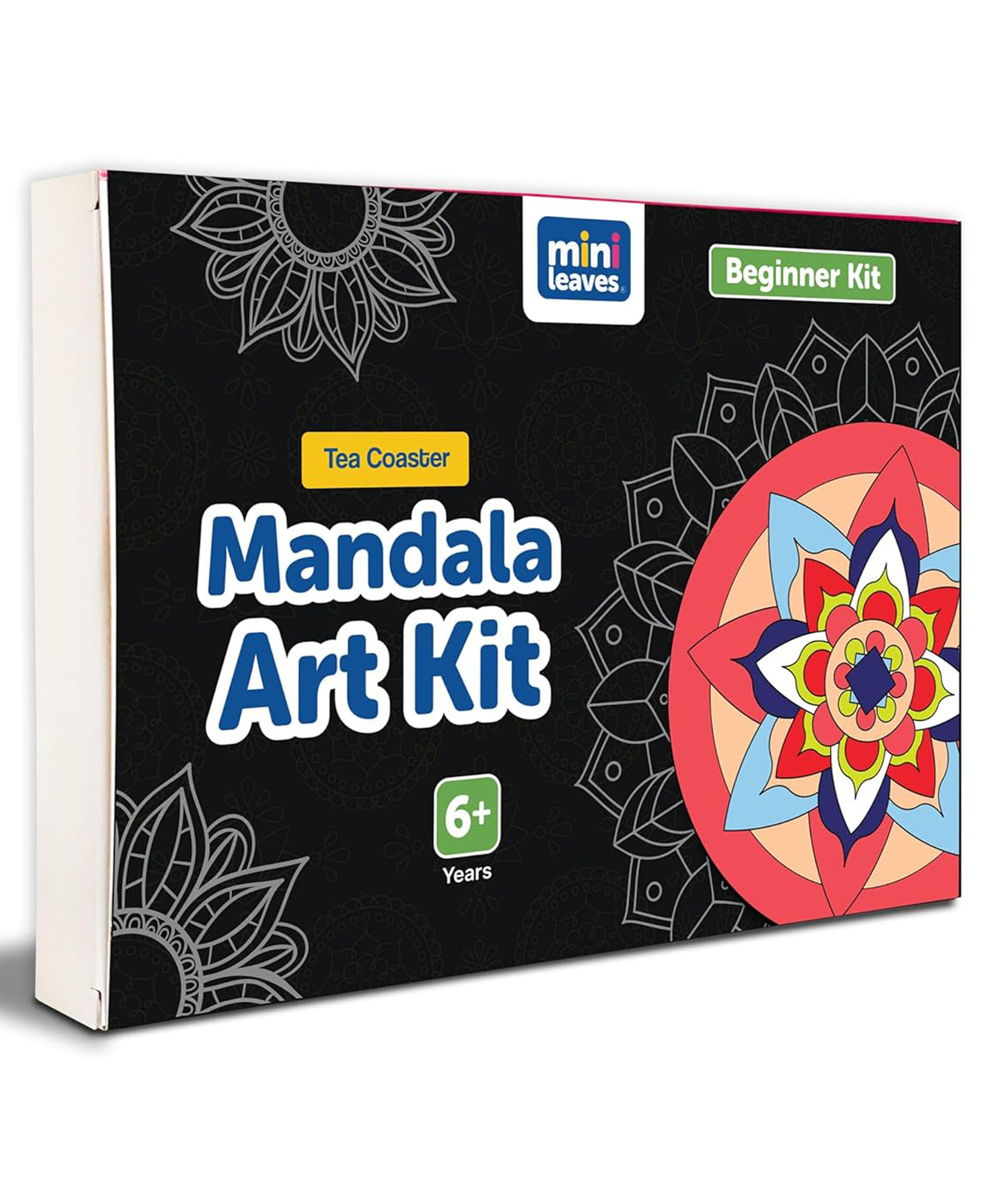 minileaves Mini Leaves Paint Your Own Mandala Art Coasters DIY Painting Craft Kit Set of 6 - Multicolor-picture-12