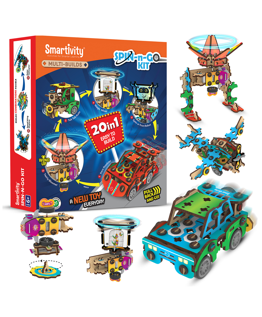 Smartivity 20 in 1 Multi Builds Spin n Go Kit - Multicolor-image-8