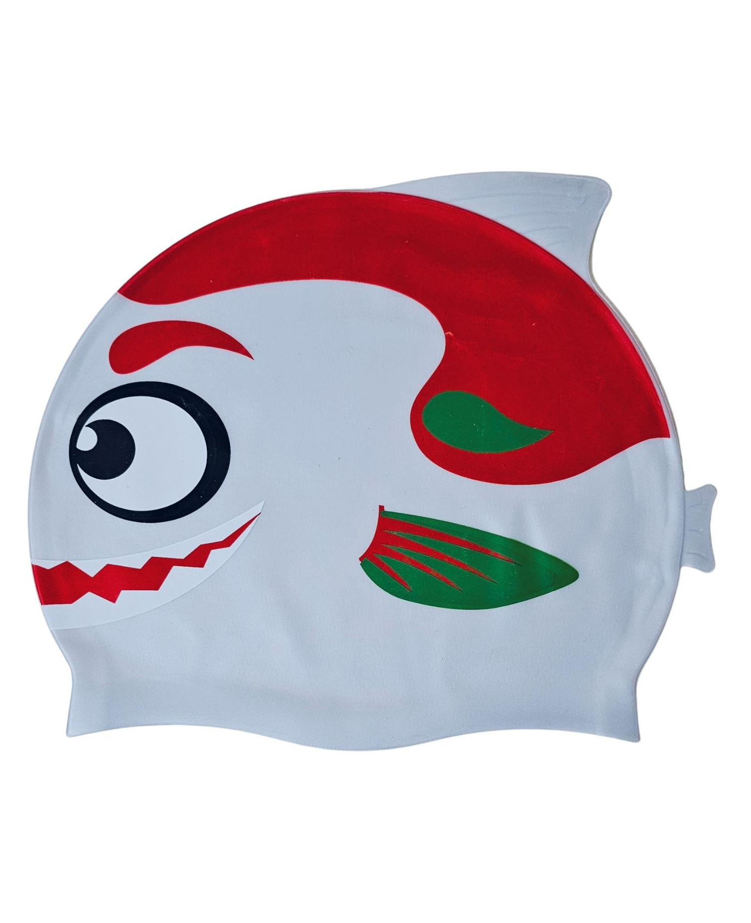 KARBD Fish Design Silicone Swimming Cap for Kids - Silver Mix-image-49