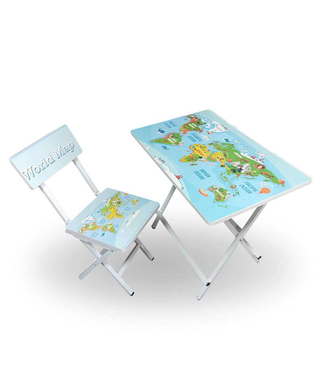 Wishing Clouds World Map Study Table and Chair for Kids - Multicolor-picture-26
