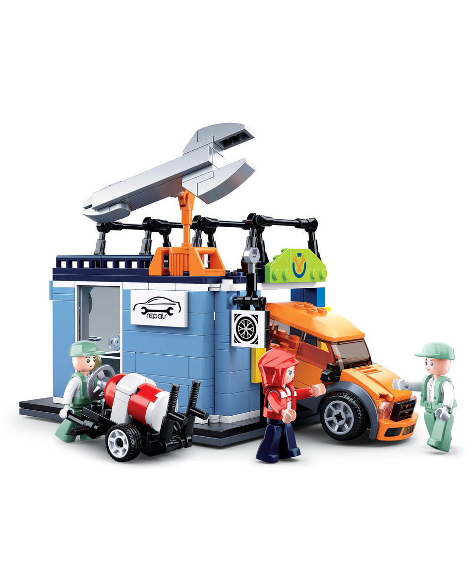 Playzu Maintenance Shop Building Blocks & Construction Sets Multicolour - 340 Pieces-image-24