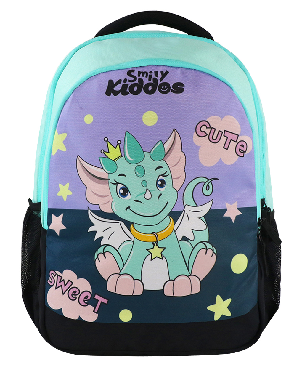 Smily Kiddos Junior Cute Dragon School Backpacks Sea Green - Height 18 Inches-picture-24