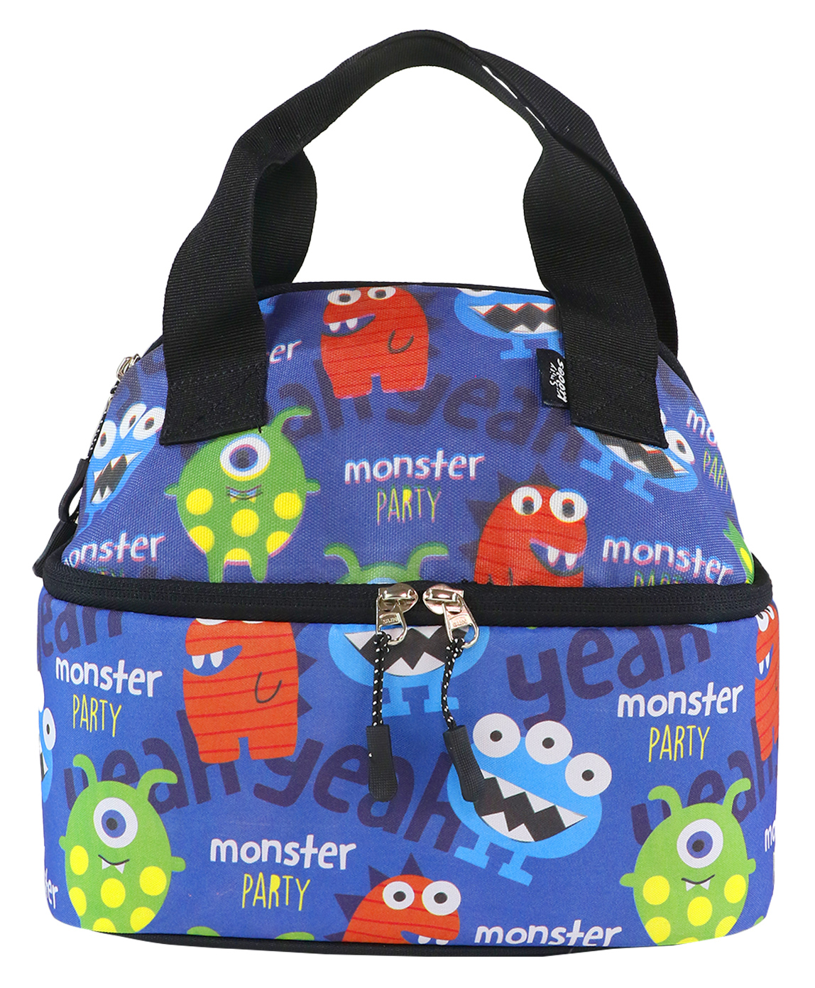 Smily Kiddos Double Decker Lunch Bag Monster Theme - Blue-image-15