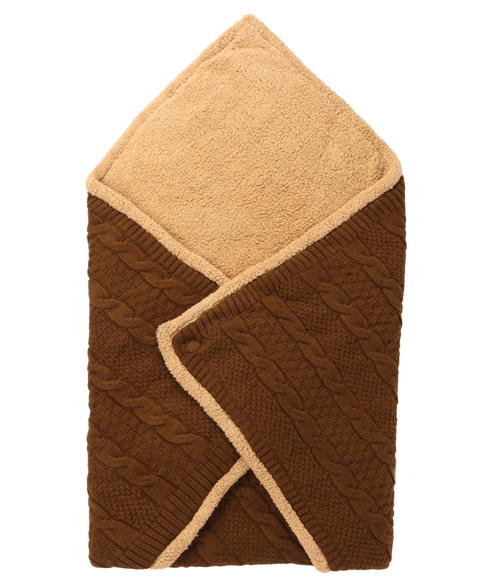 Yellow Apple Cable Button Blanket with Sherpa Lining -Pink-image-10