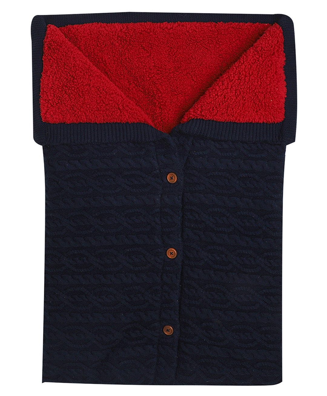 Yellow Apple Cabble Button Blanket Sleeping Bag - Navy-picture-21