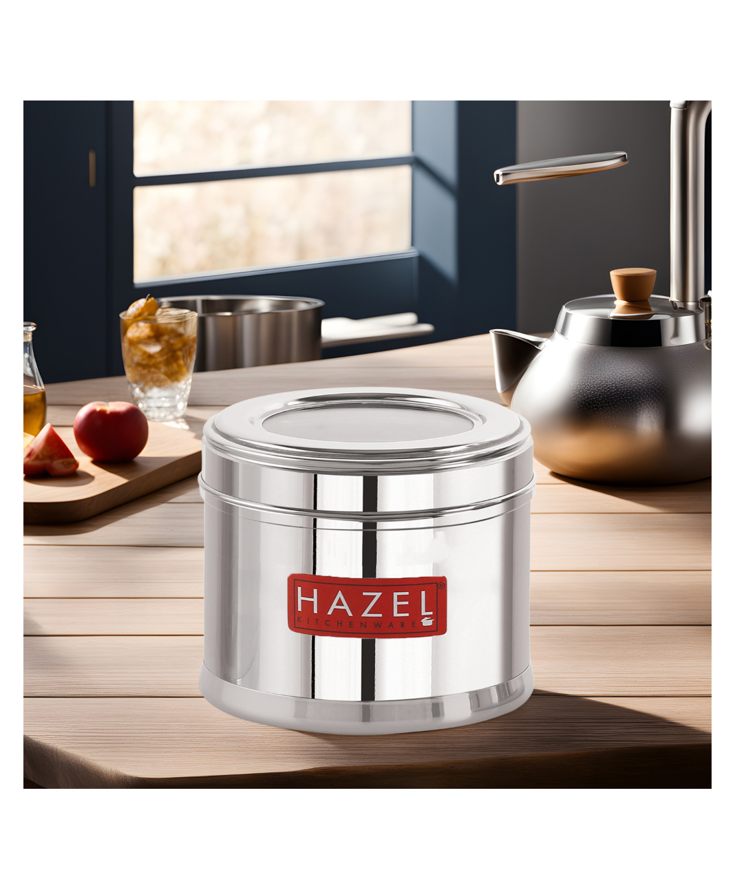 HAZEL Stainless Steel Containers for Kitchen Storage with Airtight Lid - Silver-picture-6