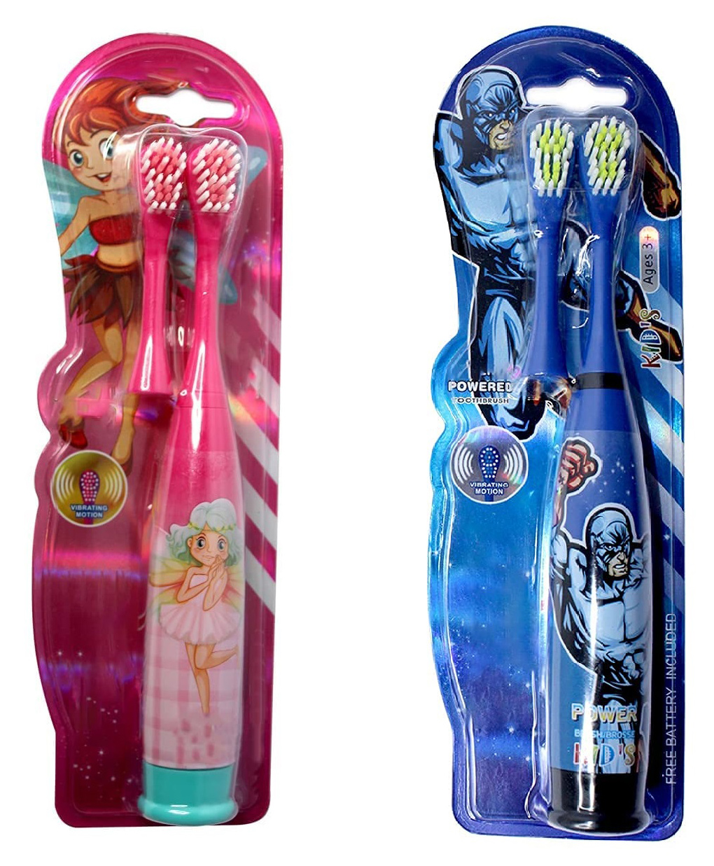 Enorme Electric Soft Bristles Battery Powered  Toothbrush with Extra Brush Pack of 2 - Blue and Pink-picture-27