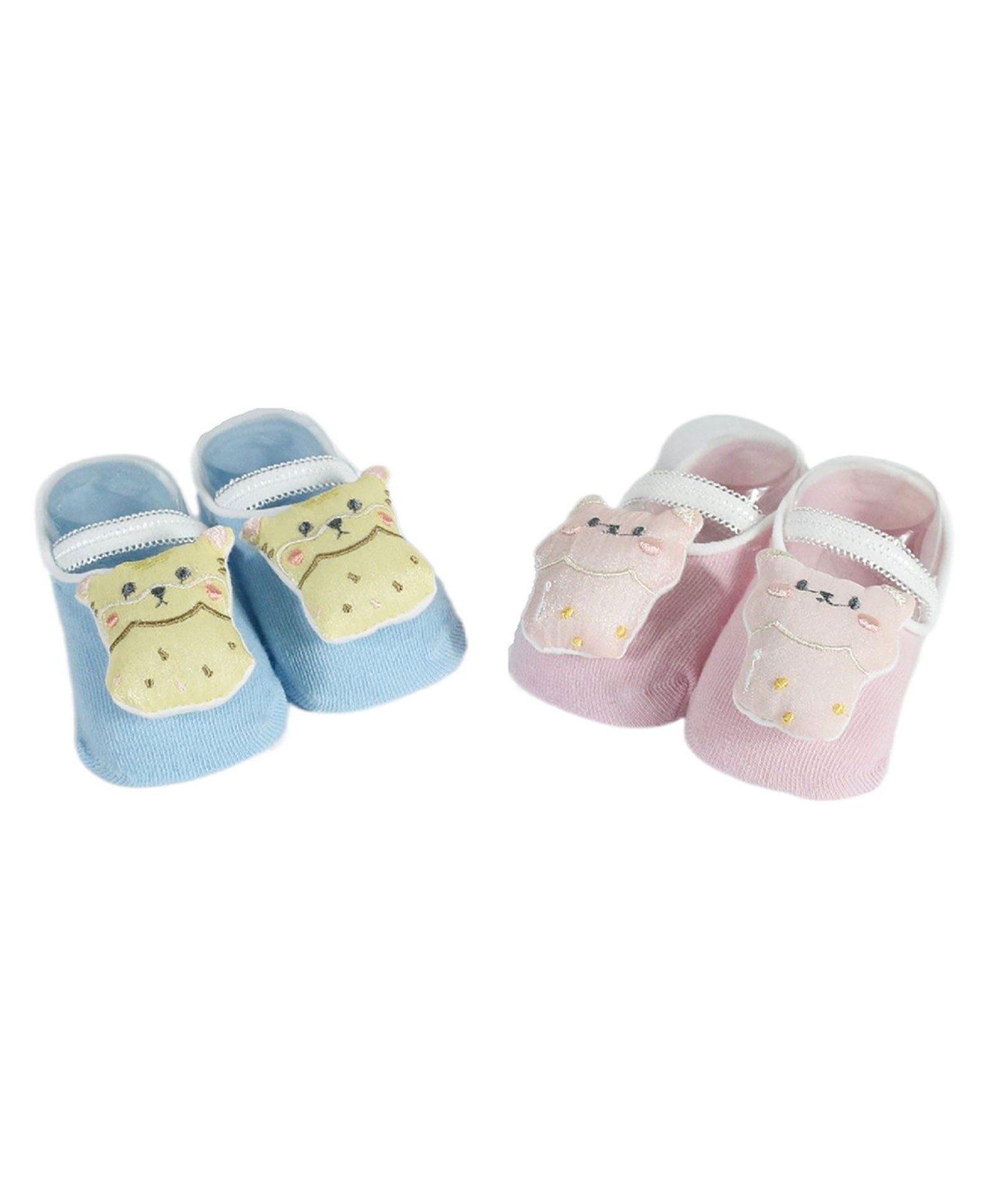 Kidofash Pack Of 2 Animal Detailed  Socks Set - Blue & Pink-picture-1