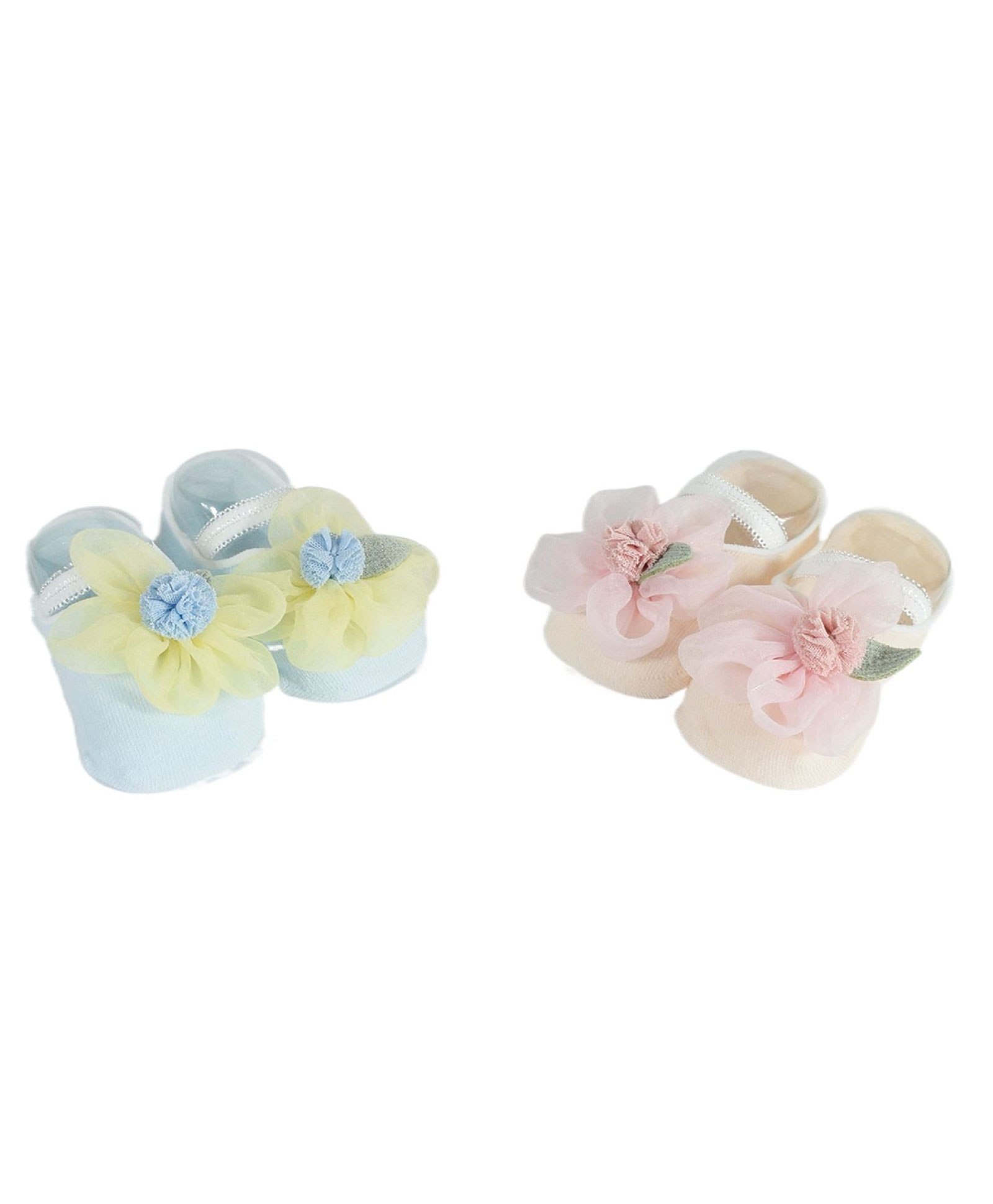 Kidofash Pack Of 2 Flower Detailed Socks  - Yellow & Pink-picture-17