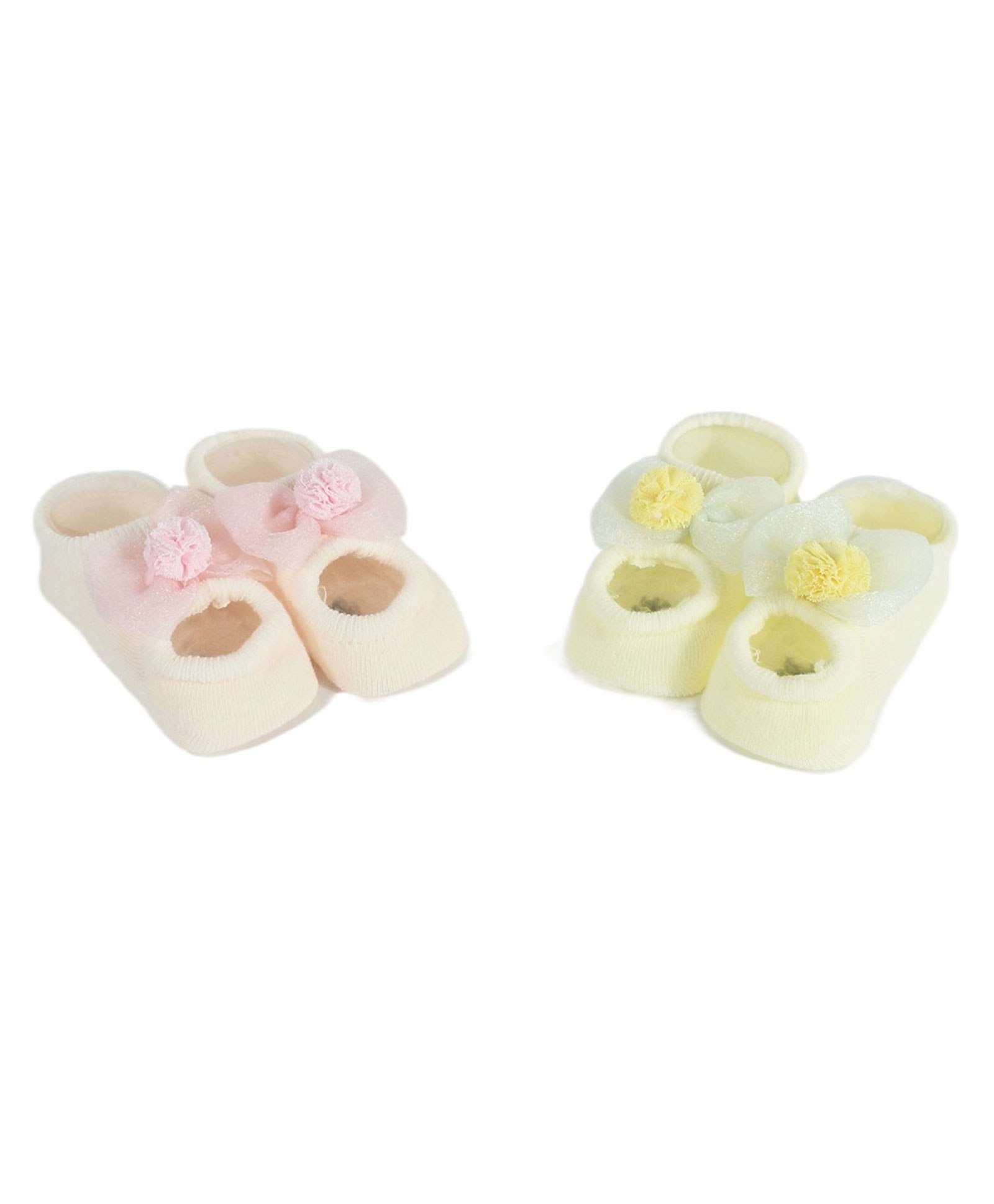 Kidofash Pack Of 2 Flower Detailed Socks - Peach & Yellow-image-36