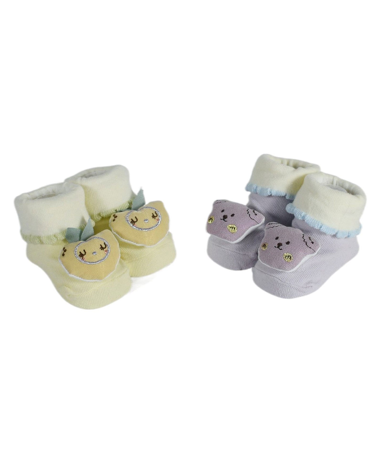 Kidofash Pack Of 2 Fruit & Puppy Face Detailed Socks - Green & Blue-picture-13