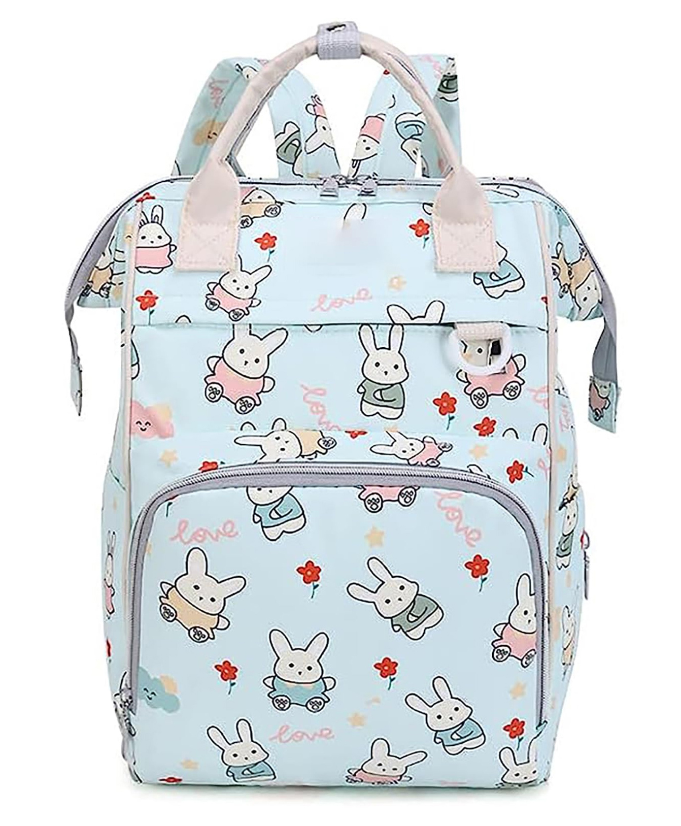 House of Quirk Rabbit Printed Maternity Backpack - Green-image-23