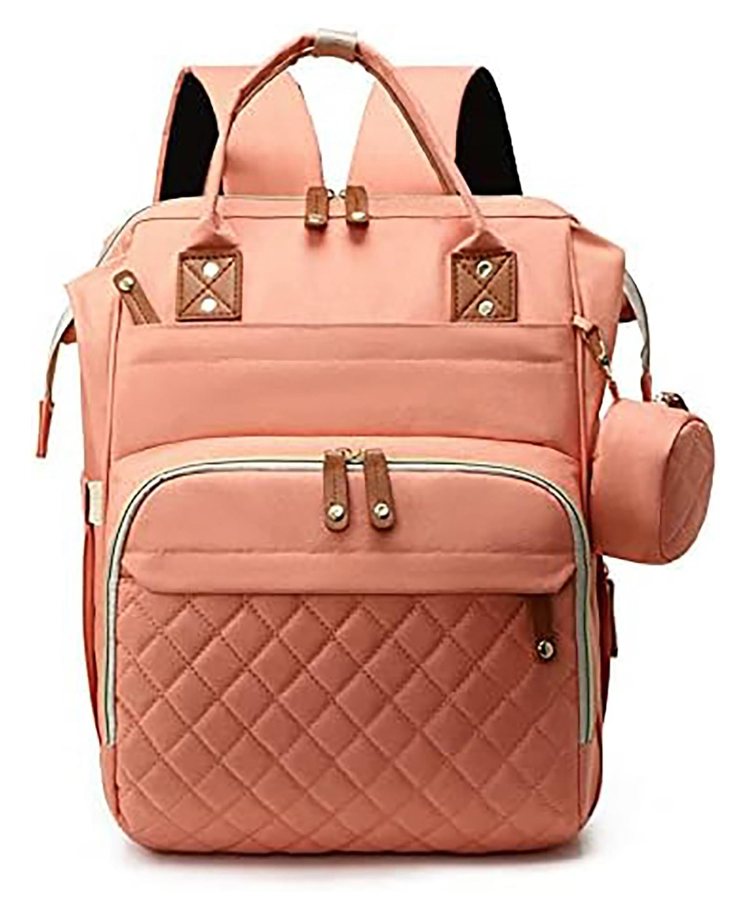 House of Quirk Diaper Bag Maternity Backpack  Baby Girl Boy Diaper Bag for Dad Mom with 16 Pockets Large Diaper Bag for Travel - Pink-picture-33