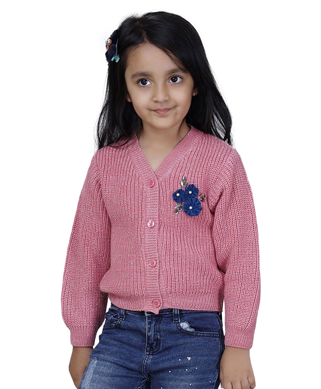 JoE Hazel Fill Sleeves Flower Detailed Simmar Cardi Sweater - Pink-picture-12