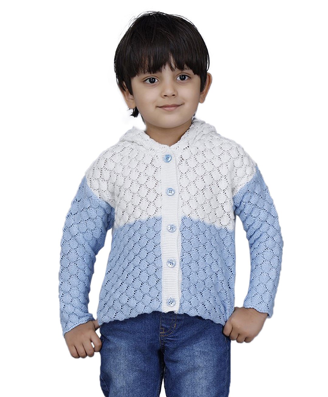 JoE Hazel Full Sleeves Woven Design Detailed Colour Blocked Pastello Hoodie Sweater - Sky Blue-picture-23