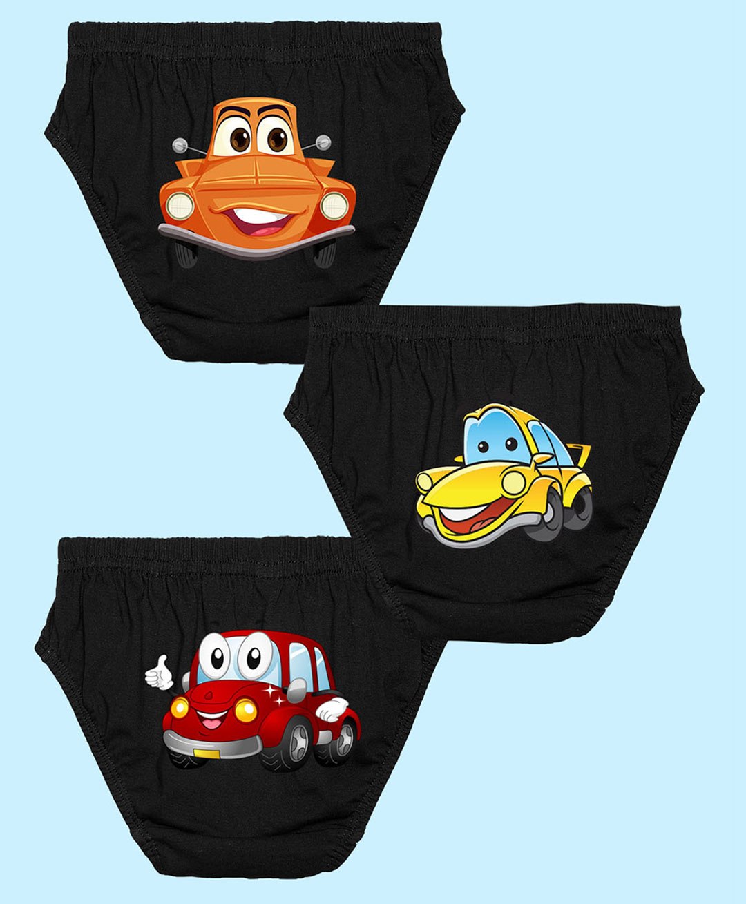 NUSYL Pack Of 3 Car Printed Briefs - Black-picture-30