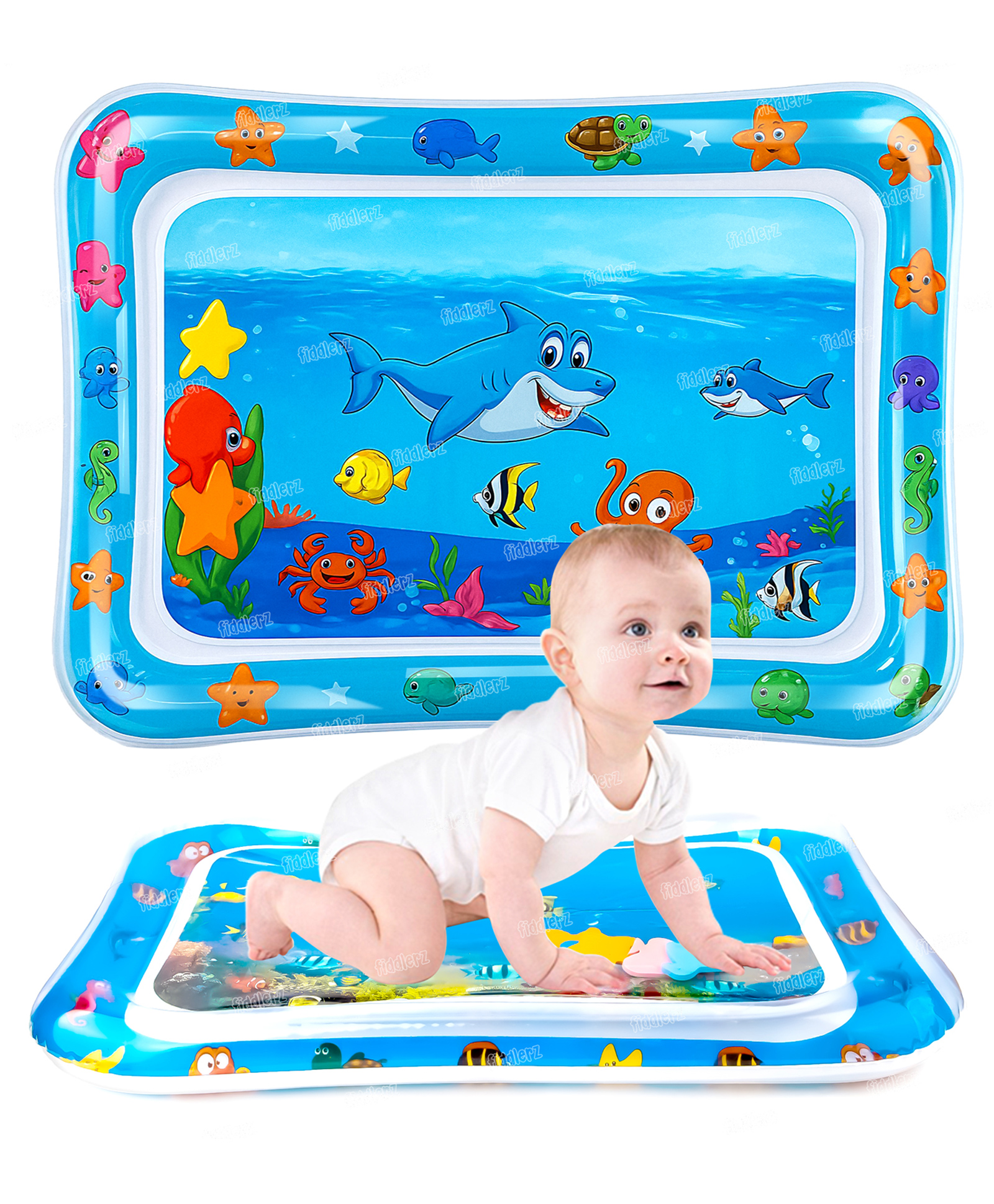 Fiddlerz Kids Inflatable Water Play Mat With Toys For Babies (Color & Design May Vary)-image-48