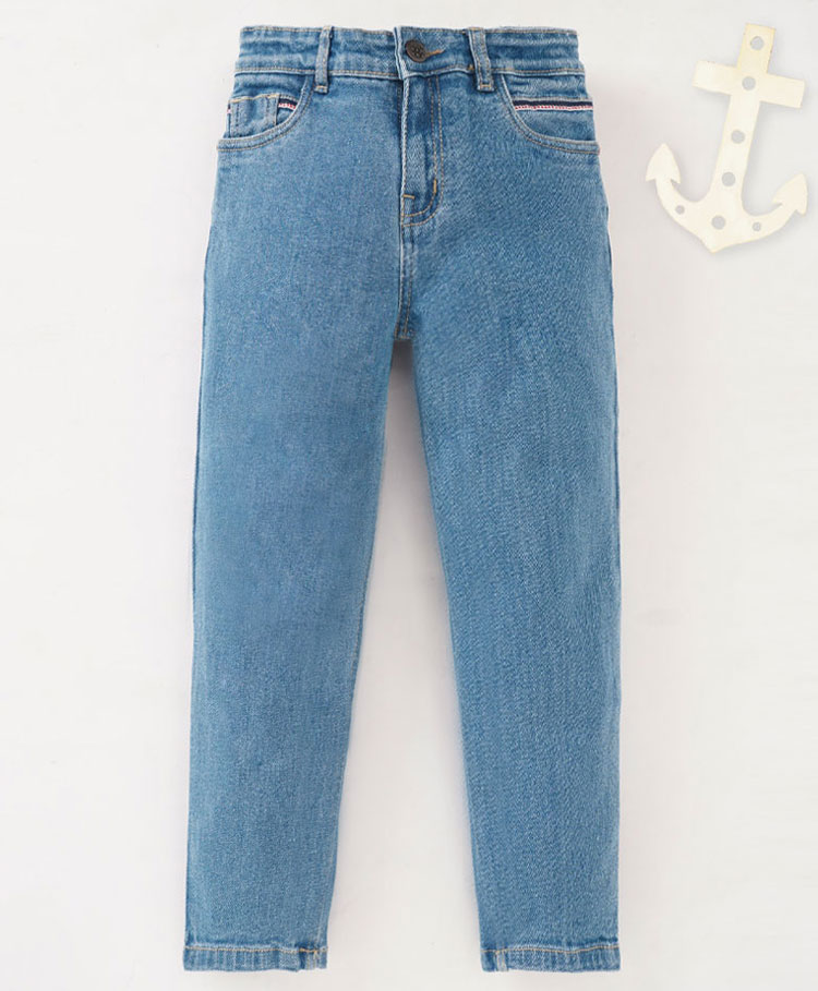 Ed-a-Mamma Sustainable Cotton Full Length Solid Color Denim Jeans - Blue-picture-14