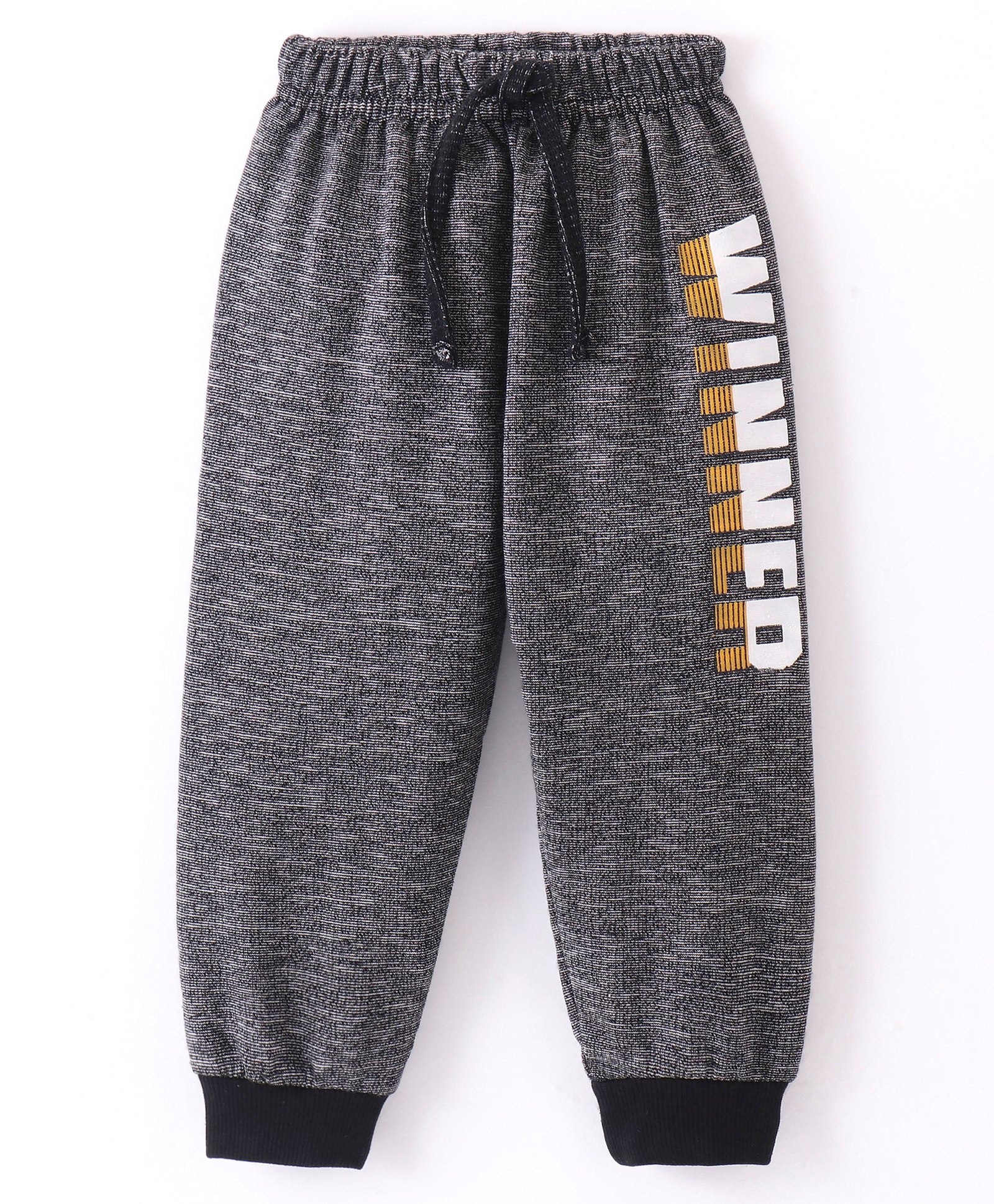 Teddy Slub Jersey Full Length Lounge Pant With Text Print - Black-picture-41