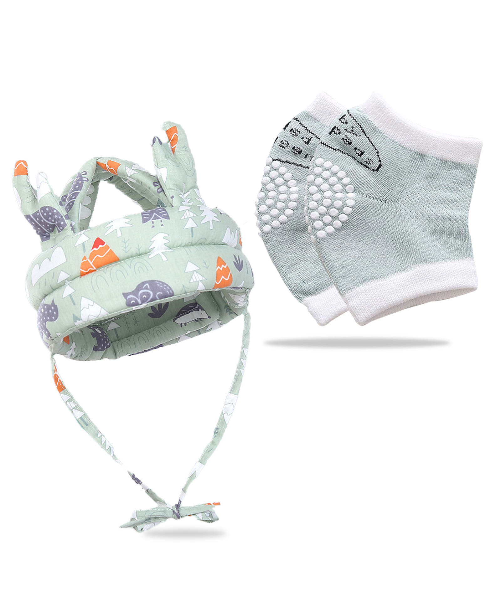 Bembika Baby Head Protector And Baby Knee Pads For Crawling & Elbow Safety Protector Combo Pack -Green-picture-14