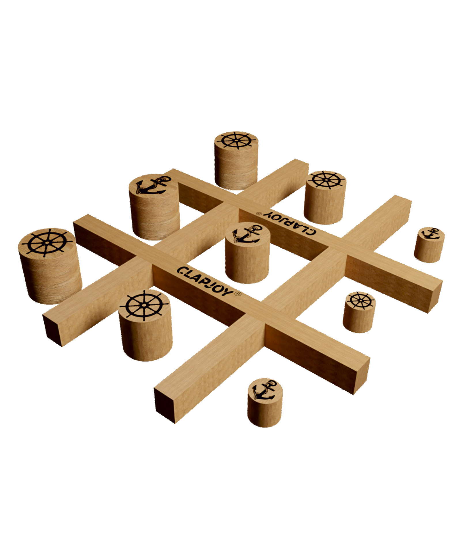 CLAPJOY Tic Tac Cambio Gobblet Gobblers Wooden Board Game- Brown-image-15