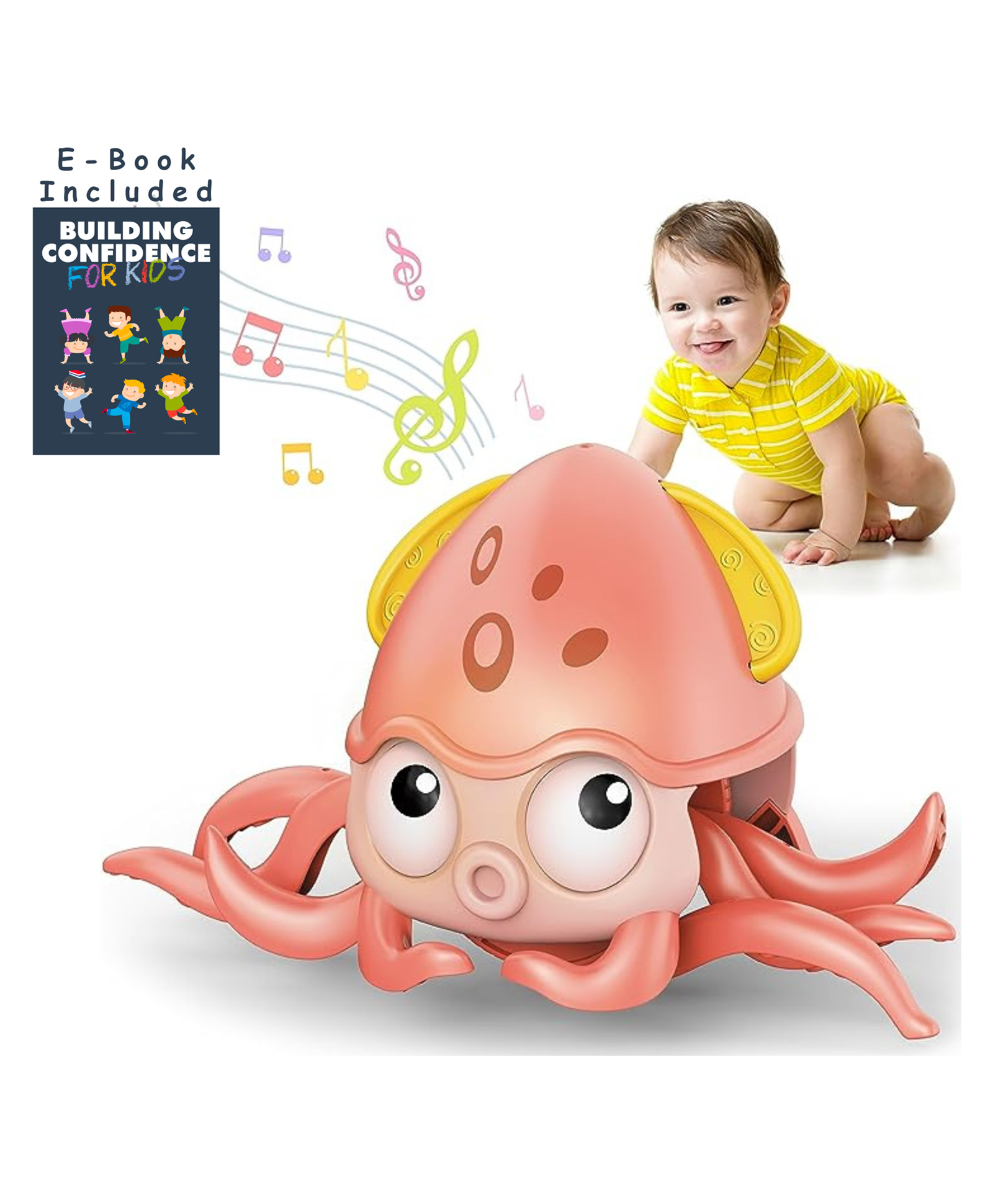 BitFeex Crawling Octopus Baby Toy Music and LED Light Up - Multicolor-image-6
