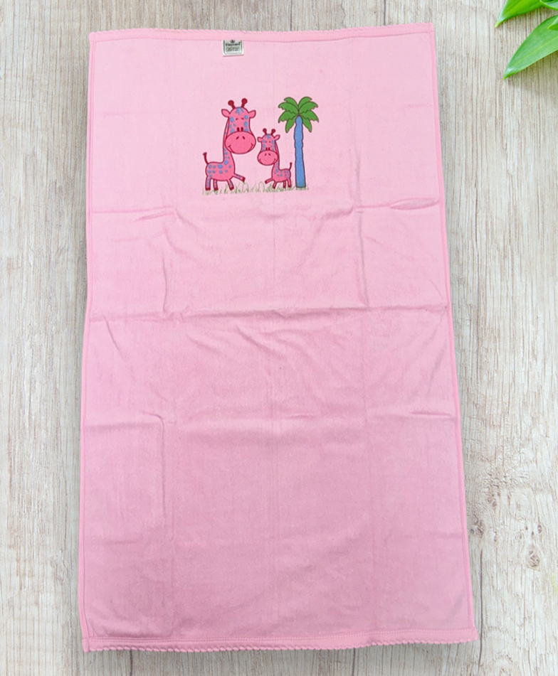 Tinycare Baby Bath Towel Giraffe Print L 90 x B 52 cm- Pink-image-47
