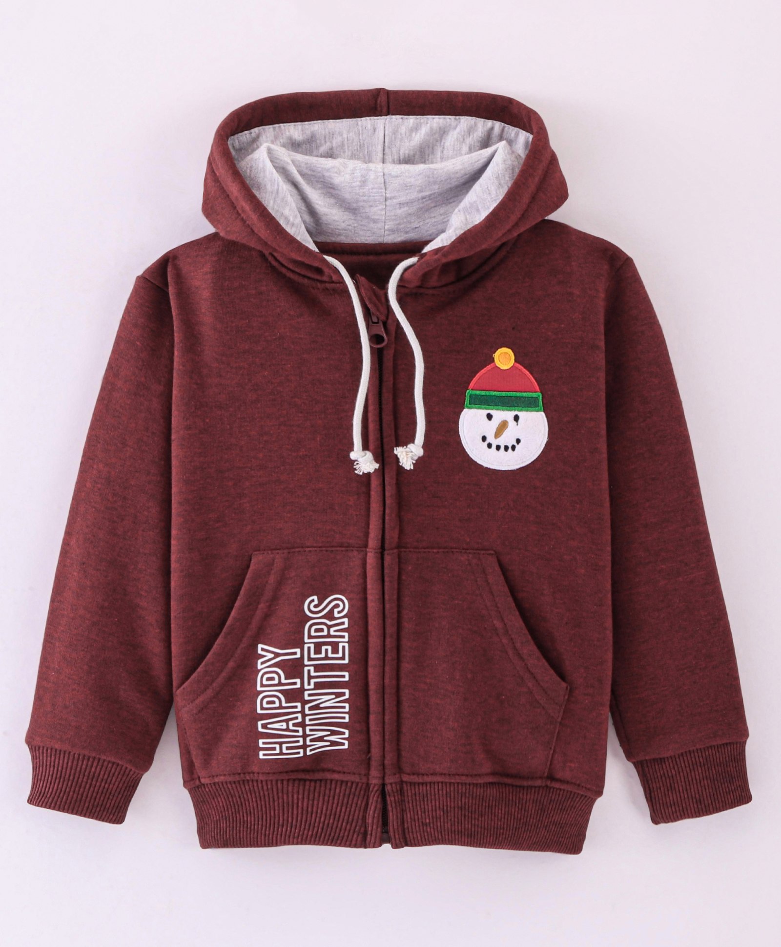 Bodycare Fleece Full Sleeves Hooded Sweatshirt With Text Print - Maroon-picture-28