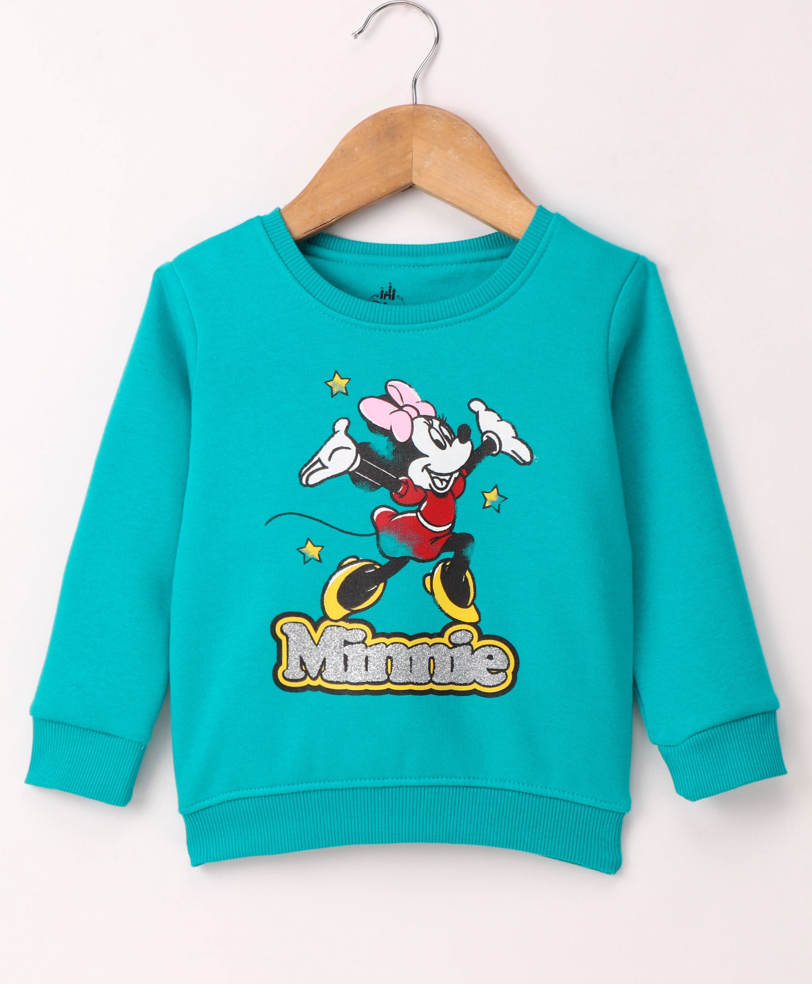 Bodycare Fleece Full Sleeves Sweatshirt With Minnie Mouse Print - Sea Green-image-9