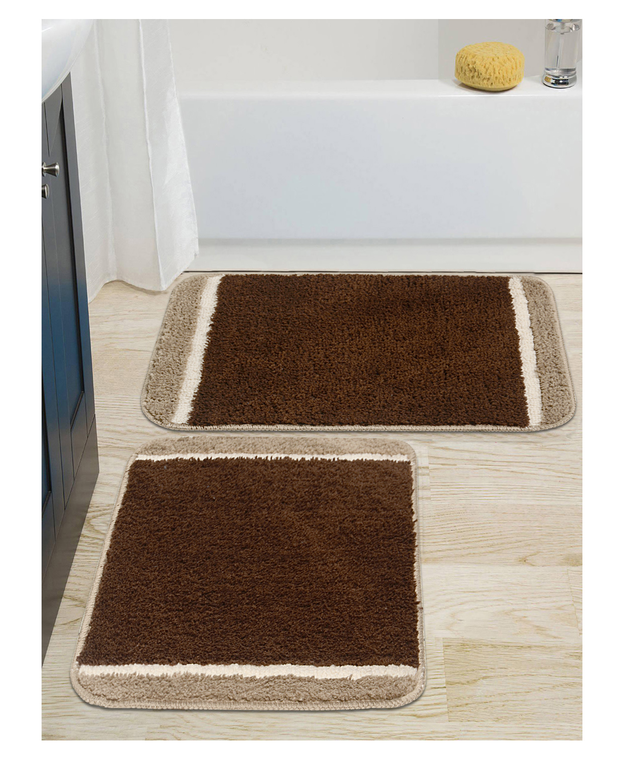 Saral Home  Soft Microfiber Anti-Skid Bathmat (Brown, 40X60 CM) Brown-picture-30