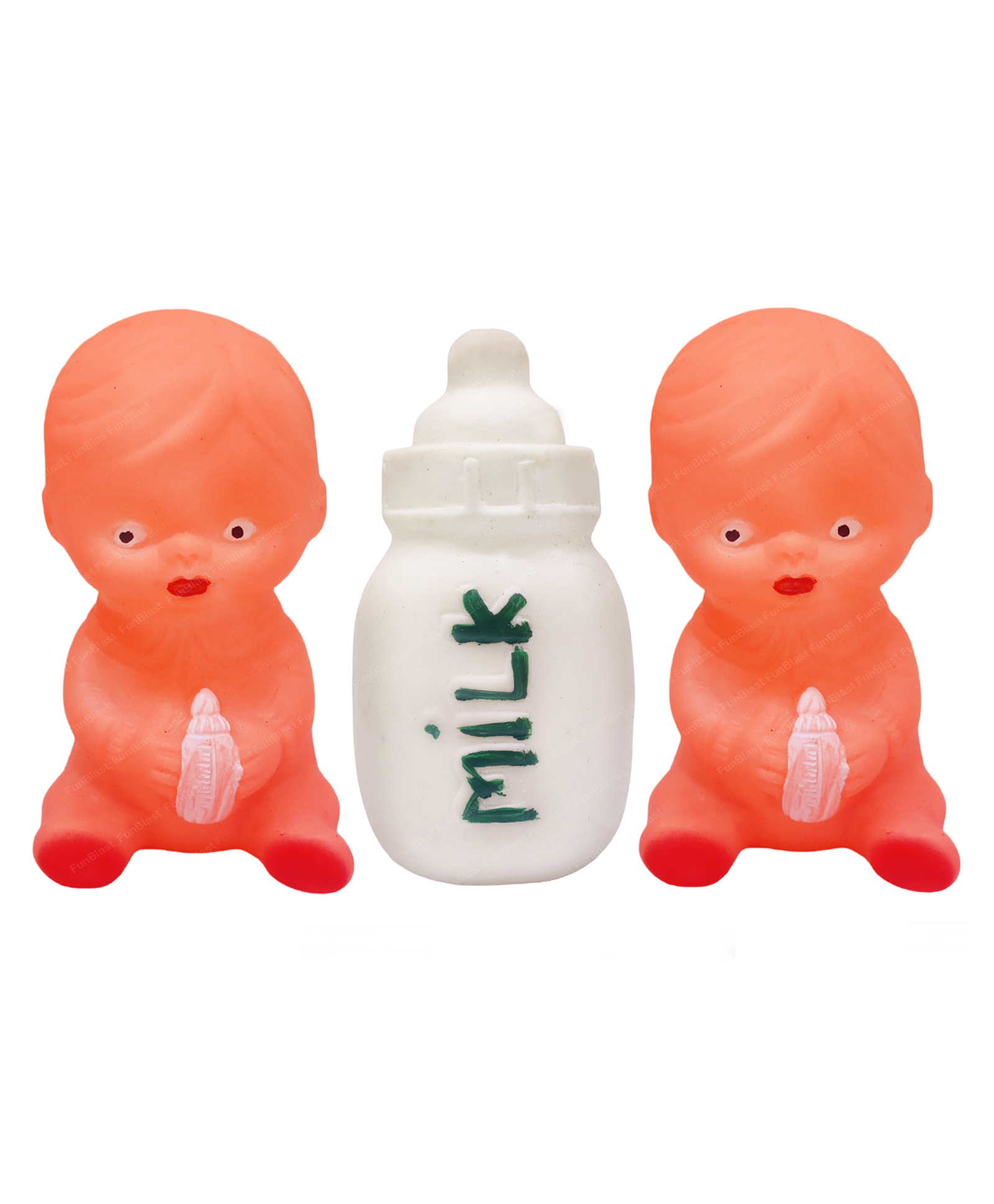 FunBlast Cute Little Babies with Milk Bottle Squeeze Toys - Orange-image-32
