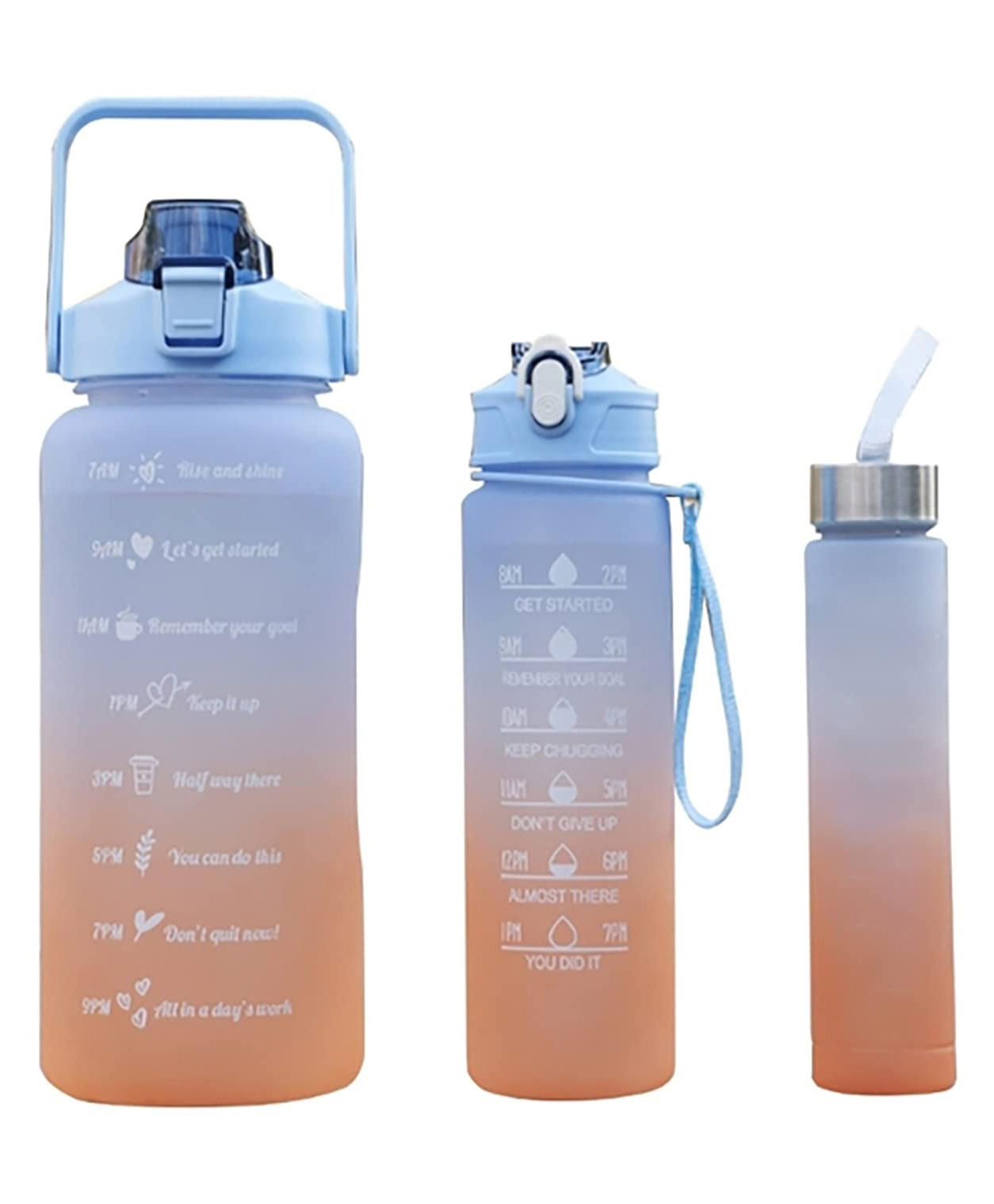 House of Quirk 3 Water Bottle with Straw - Blue Orange-picture-21
