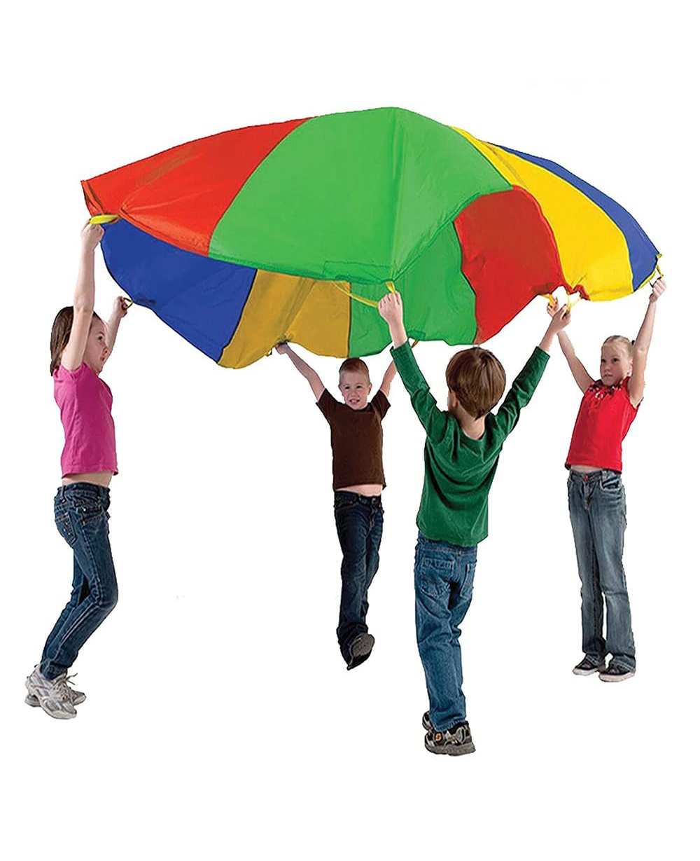 Hop N Play Play Parachute Umbrella with Handles for Kids, Indoor & Outdoor Games - Multicolor-image-2