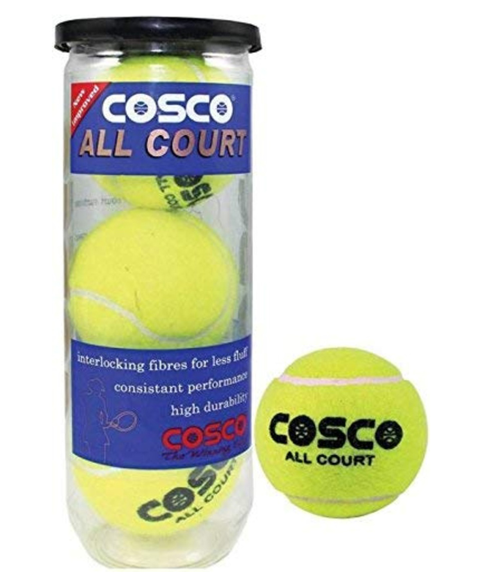 Cosco All Court Tennis Ball Pack of 3 Yellow Light-image-38
