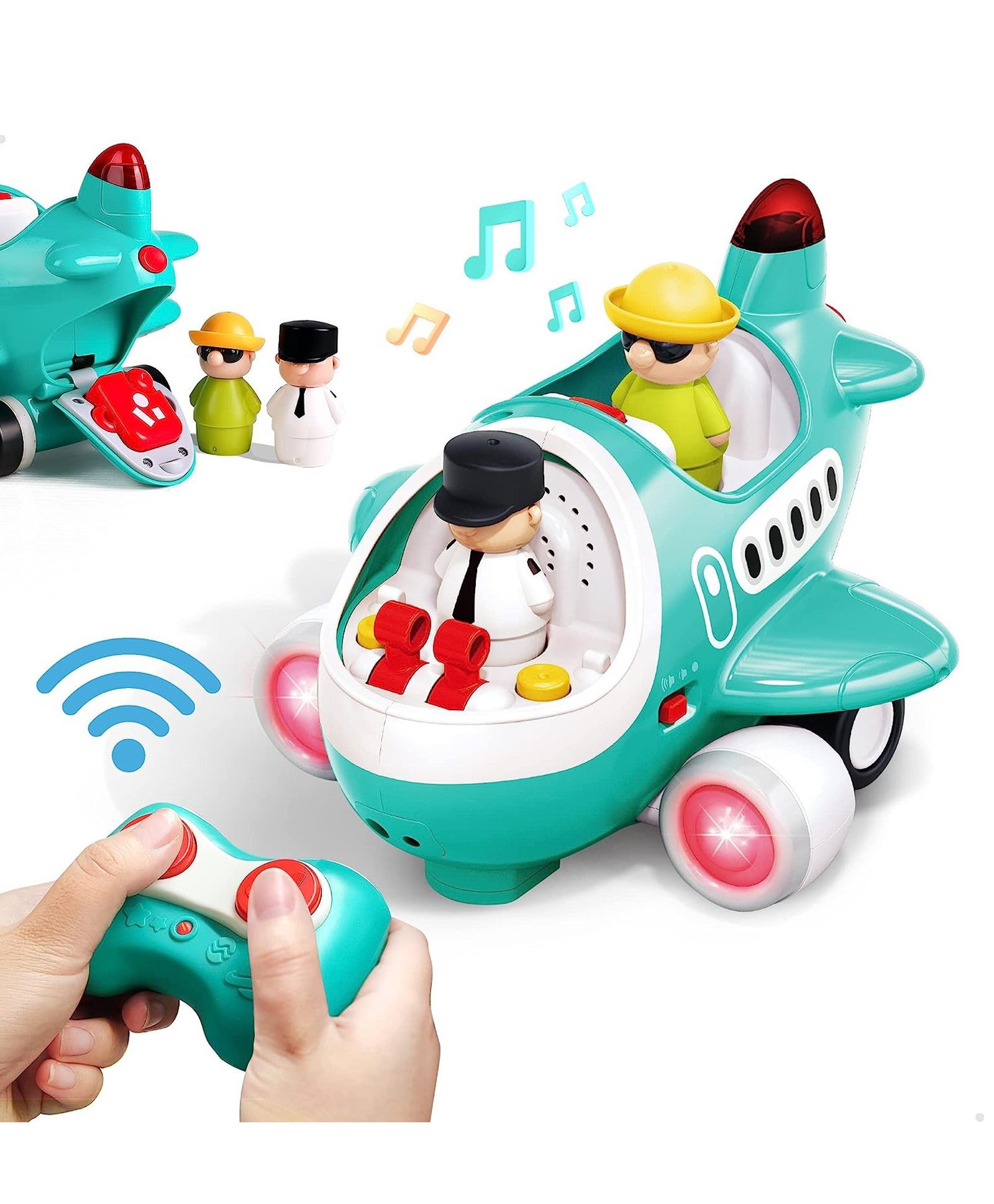 YAMAMA Remote Control Airplane Musical Toy With Lights And Music For Kids - Multicolor-image-35