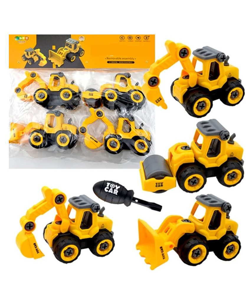YAMAMA Removable And Assembly DIY Construction Engineering Car Toy With Screwdriver For Kids And Toddlers 4 Peces - Multicolor-picture-17